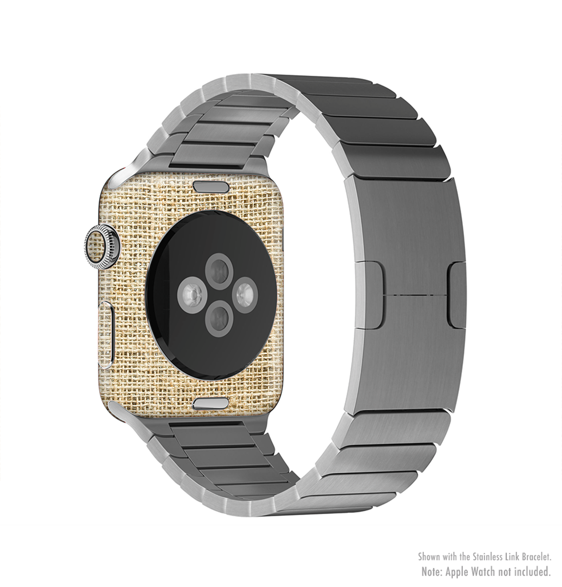 Burlap texture full-body skin kit for Apple Watch, showcasing its stylish design and premium vinyl material.