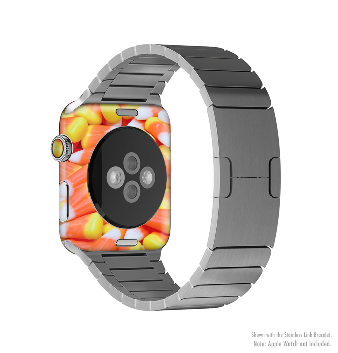 Candy Corn Full-Body Skin Kit for Apple Watch, featuring a vibrant candy corn design that adds style and protection.