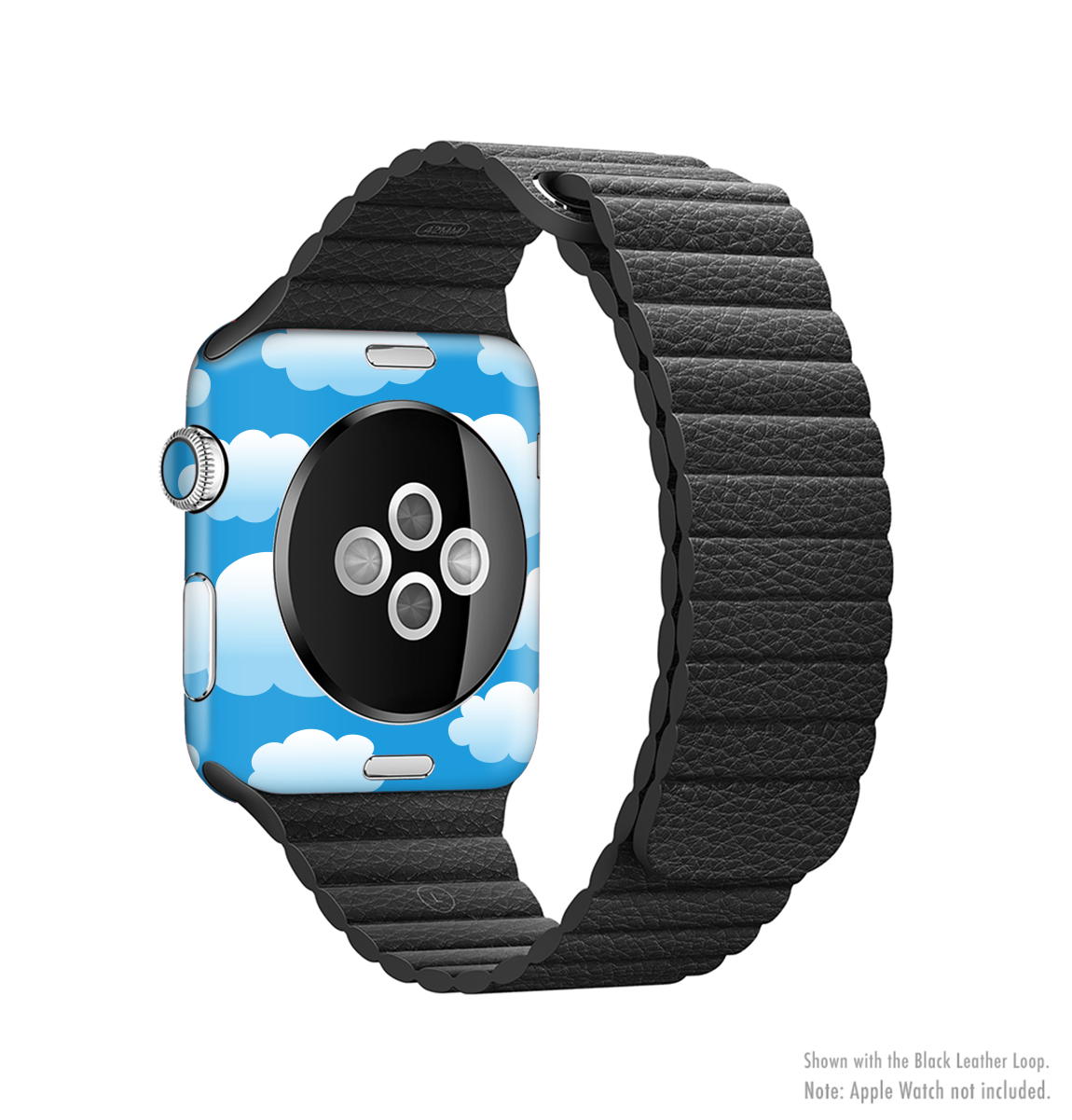 Cartoon Cloudy Sky Full-Body Skin Kit for Apple Watch showcasing vibrant colors and unique design.