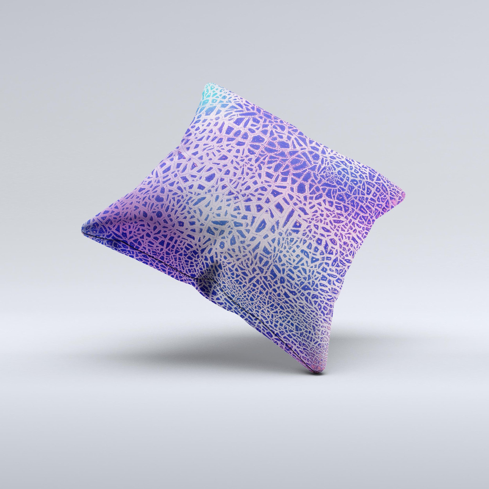 Handcrafted Cracked Purple Texture ink-Fuzed Decorative Throw Pillow with unique design and high-quality fabric.