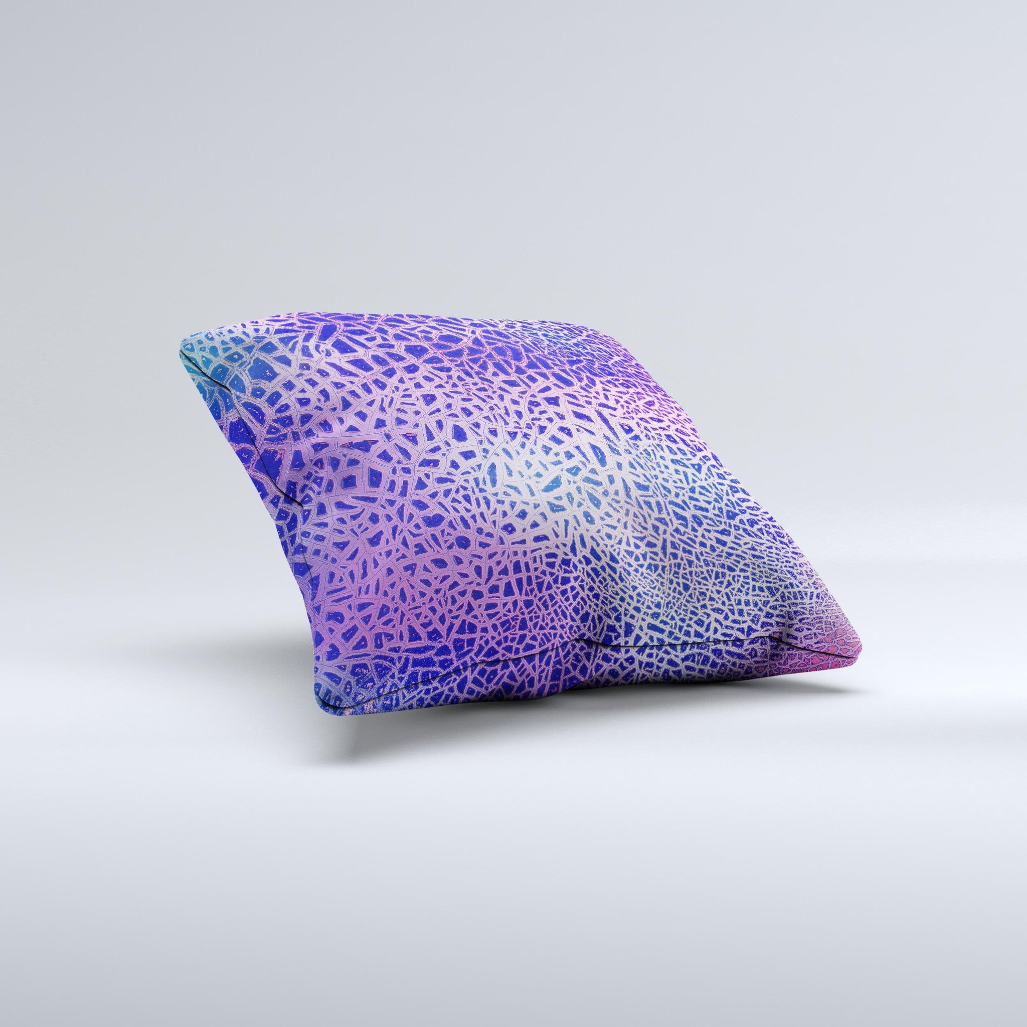 Handcrafted Cracked Purple Texture ink-Fuzed Decorative Throw Pillow with unique design and high-quality fabric.