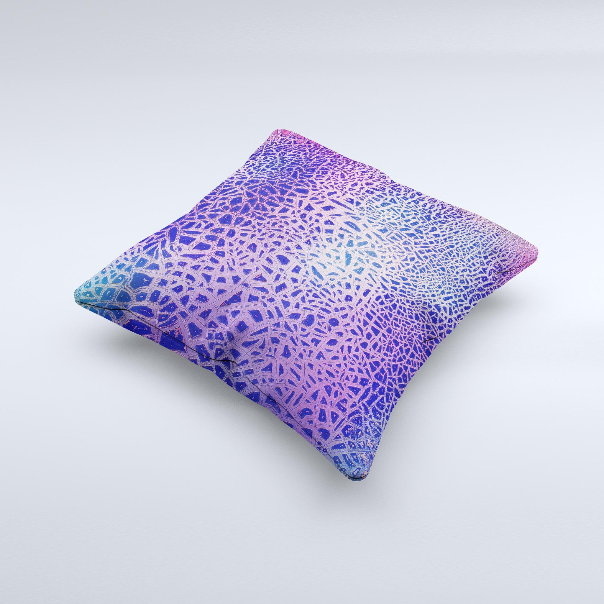 Handcrafted Cracked Purple Texture ink-Fuzed Decorative Throw Pillow with unique design and high-quality fabric.