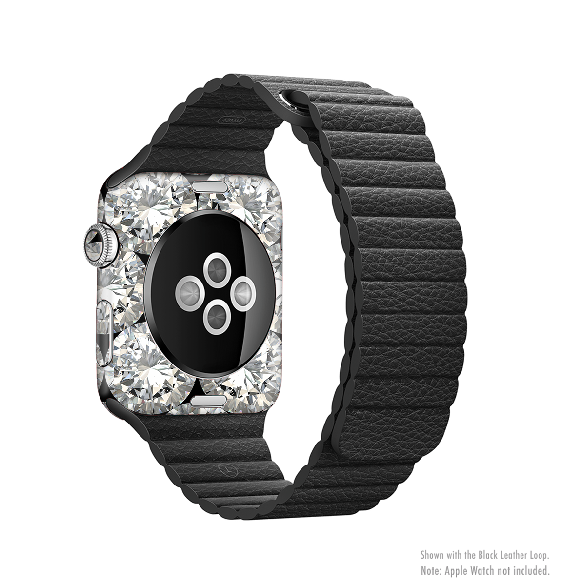 Diamond Pattern Full-Body Skin Kit for Apple Watch, showcasing stylish design and premium vinyl material.