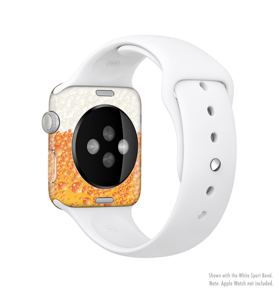 Fizzy Cold Beer Full-Body Skin Kit for Apple Watch showcasing vibrant design and premium vinyl material.