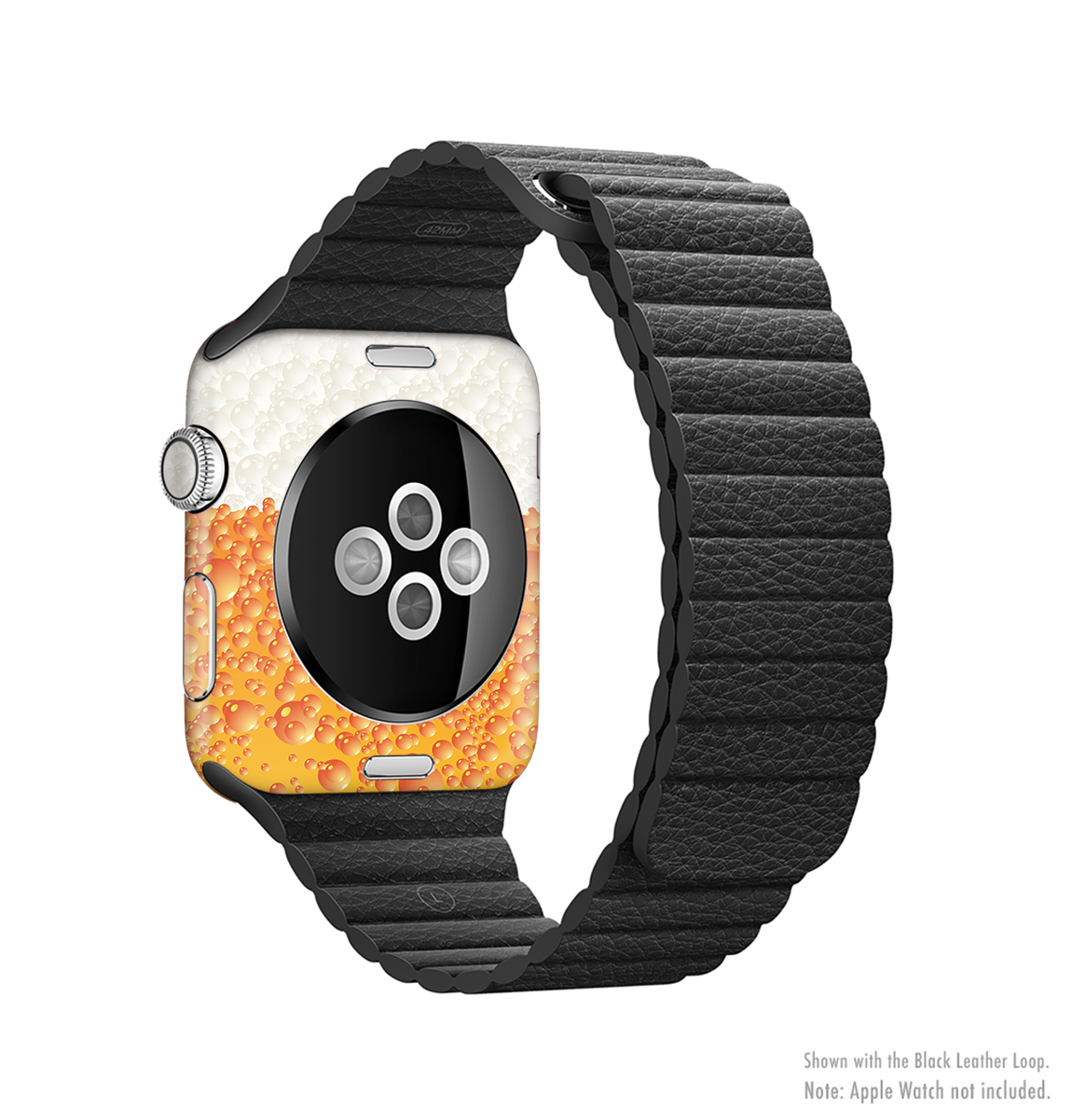 Fizzy Cold Beer Full-Body Skin Kit for Apple Watch showcasing vibrant design and premium vinyl material.