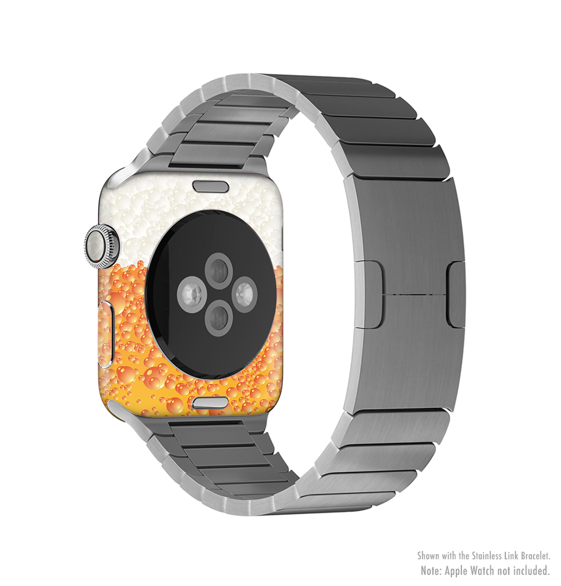 Fizzy Cold Beer Full-Body Skin Kit for Apple Watch showcasing vibrant design and premium vinyl material.