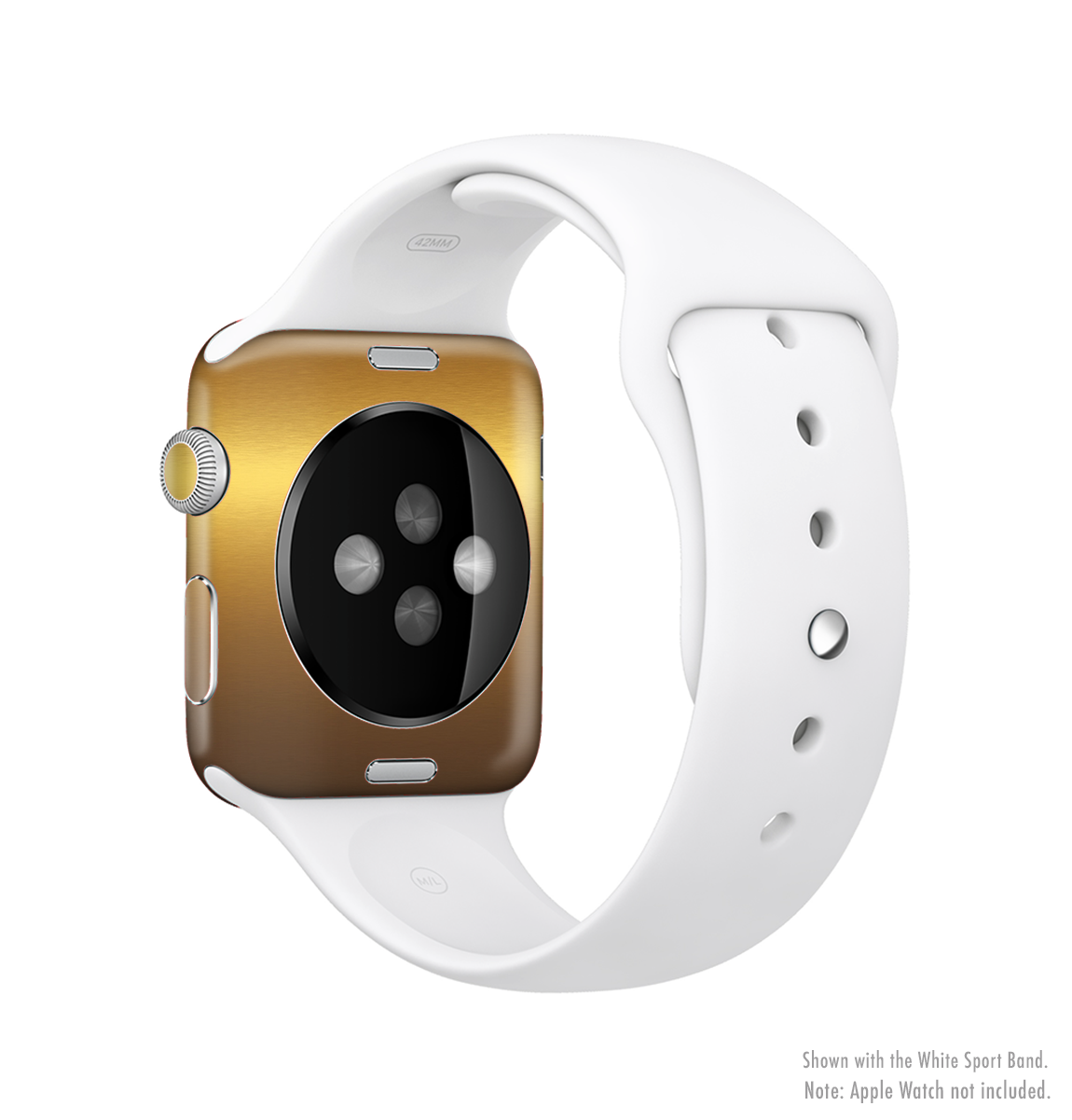 Gold Shimmer Surface Full-Body Skin Kit for Apple Watch, showcasing its elegant design and premium vinyl material.