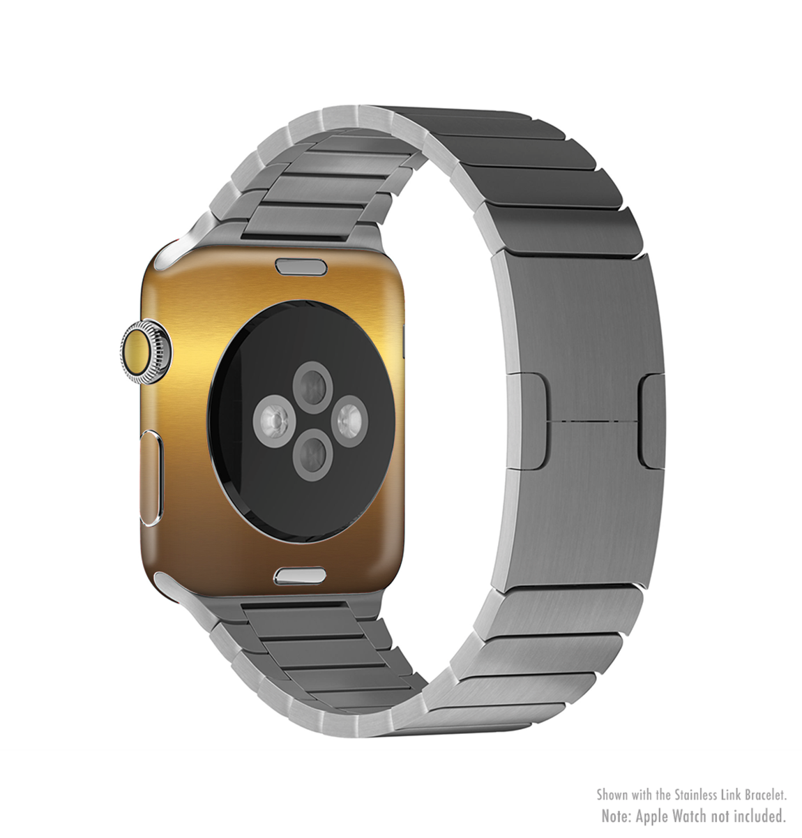 Gold Shimmer Surface Full-Body Skin Kit for Apple Watch, showcasing its elegant design and premium vinyl material.