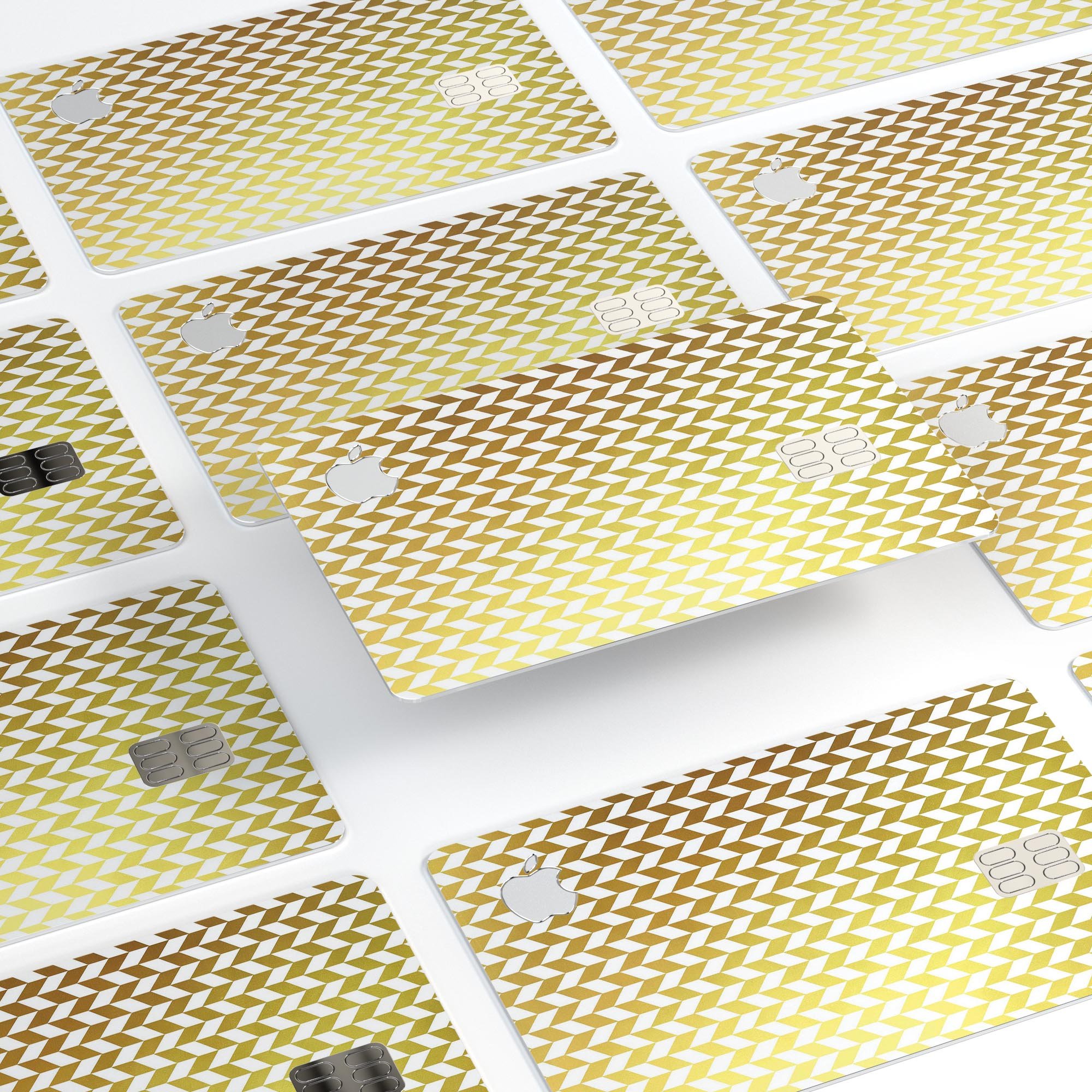 The Golden Herringbone Pattern skin kit for Apple Card, showcasing its stylish design and premium quality.