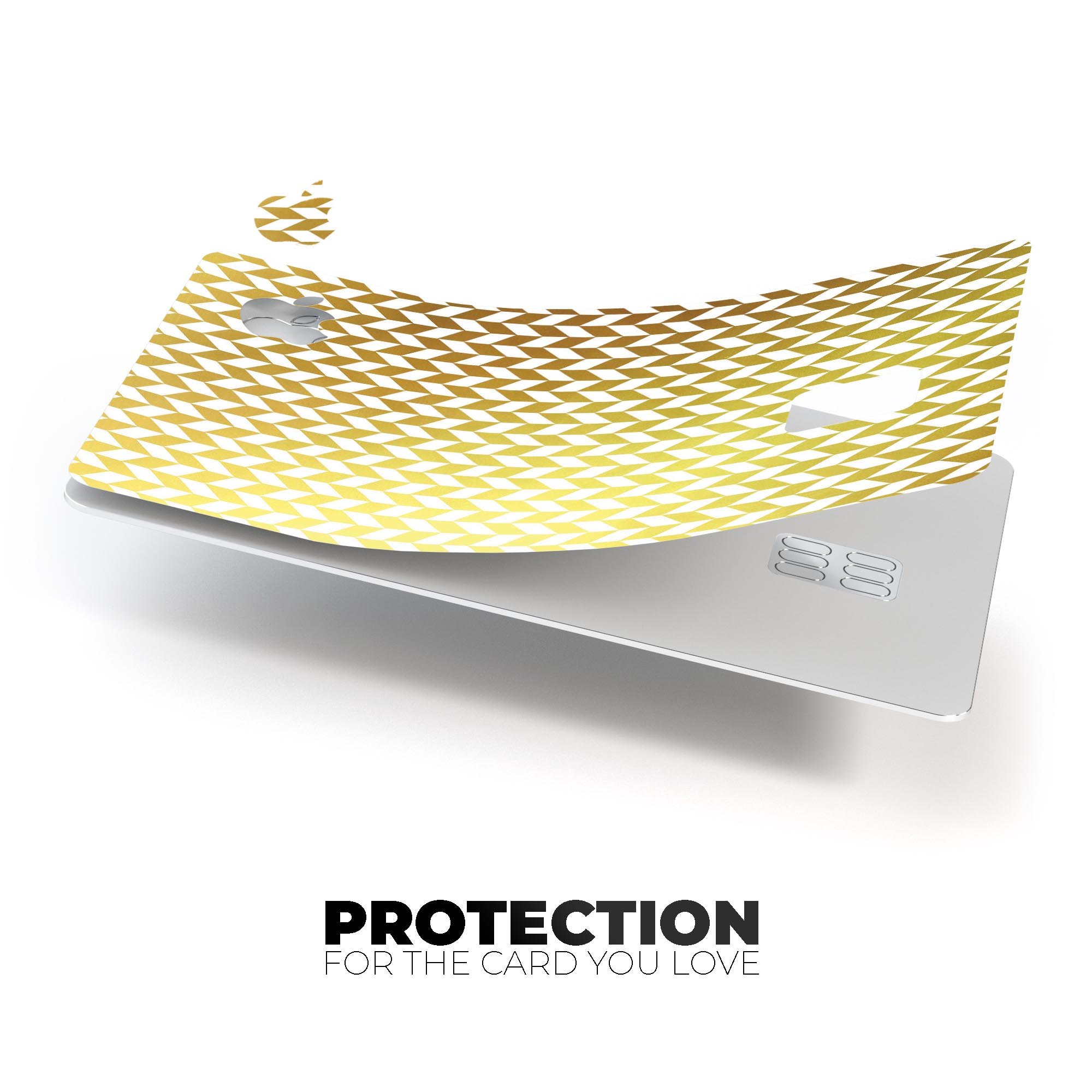 The Golden Herringbone Pattern skin kit for Apple Card, showcasing its stylish design and premium quality.