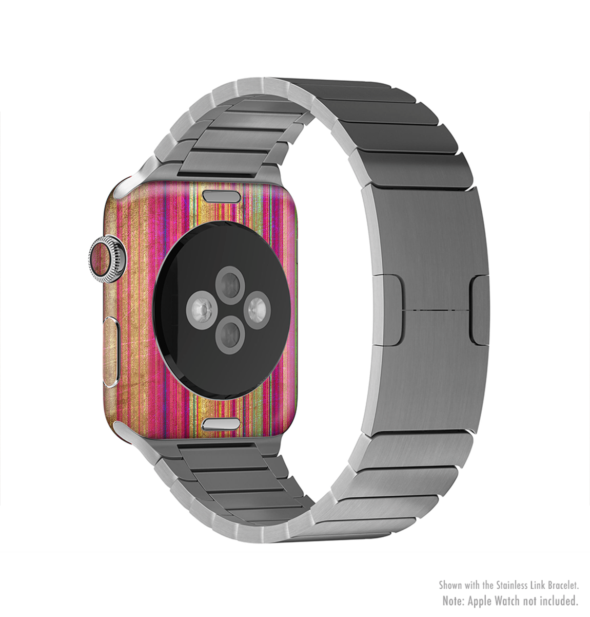 Grunge Thin Vibrant Strips Full-Body Skin Kit for Apple Watch, showcasing vibrant designs and a sleek fit.