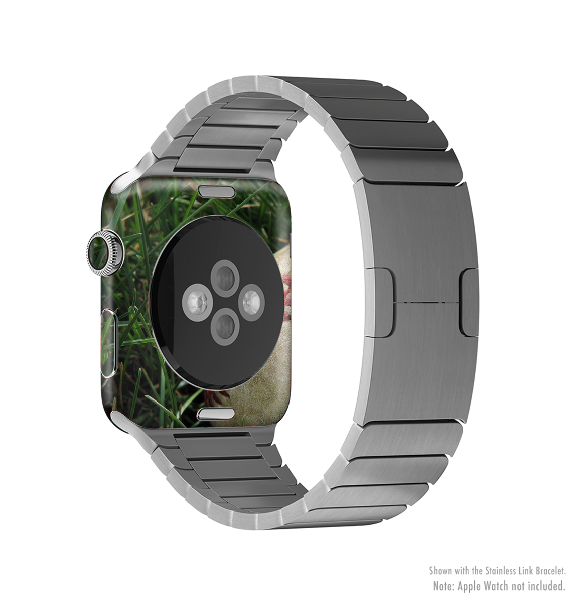 Grunge Worn Baseball Full-Body Skin Kit for Apple Watch showcasing a stylish design with a wrap-around fit.