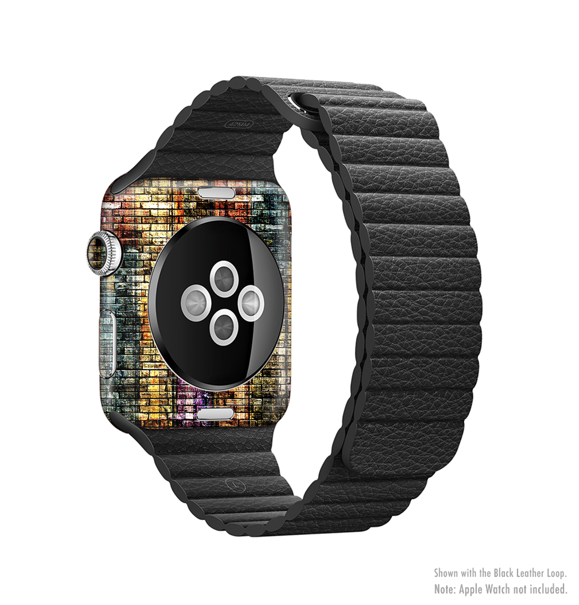 Grungy Dark Small Tiled Full-Body Skin Kit for Apple Watch, showcasing a stylish design with premium vinyl material.