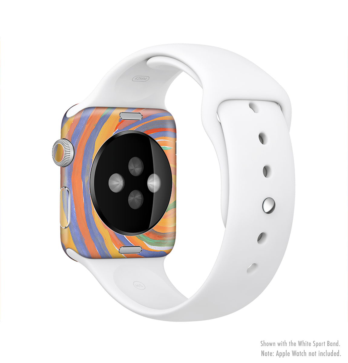 Hand-Painted Circle Strokes Full-Body Skin Kit for Apple Watch, showcasing vibrant colors and unique design.