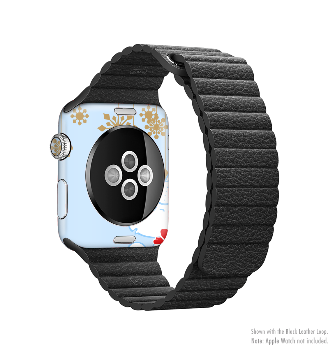 The Happy Winter Cartoon Cat Full-Body Skin Kit for Apple Watch featuring a playful cartoon cat design on a premium vinyl material.