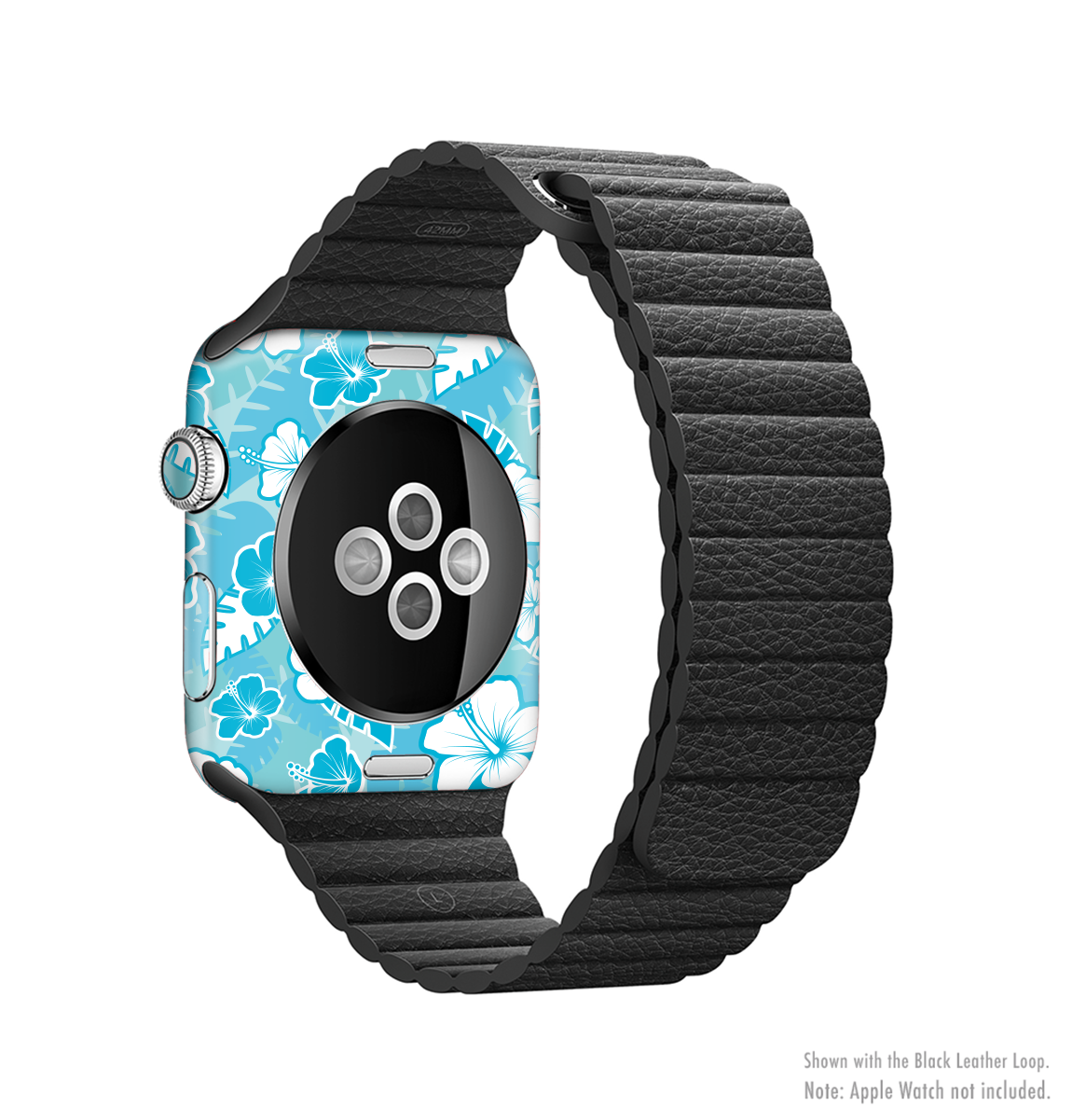 Hawaiian Floral Pattern V4 Full-Body Skin Kit for Apple Watch showcasing vibrant floral design and premium vinyl material.