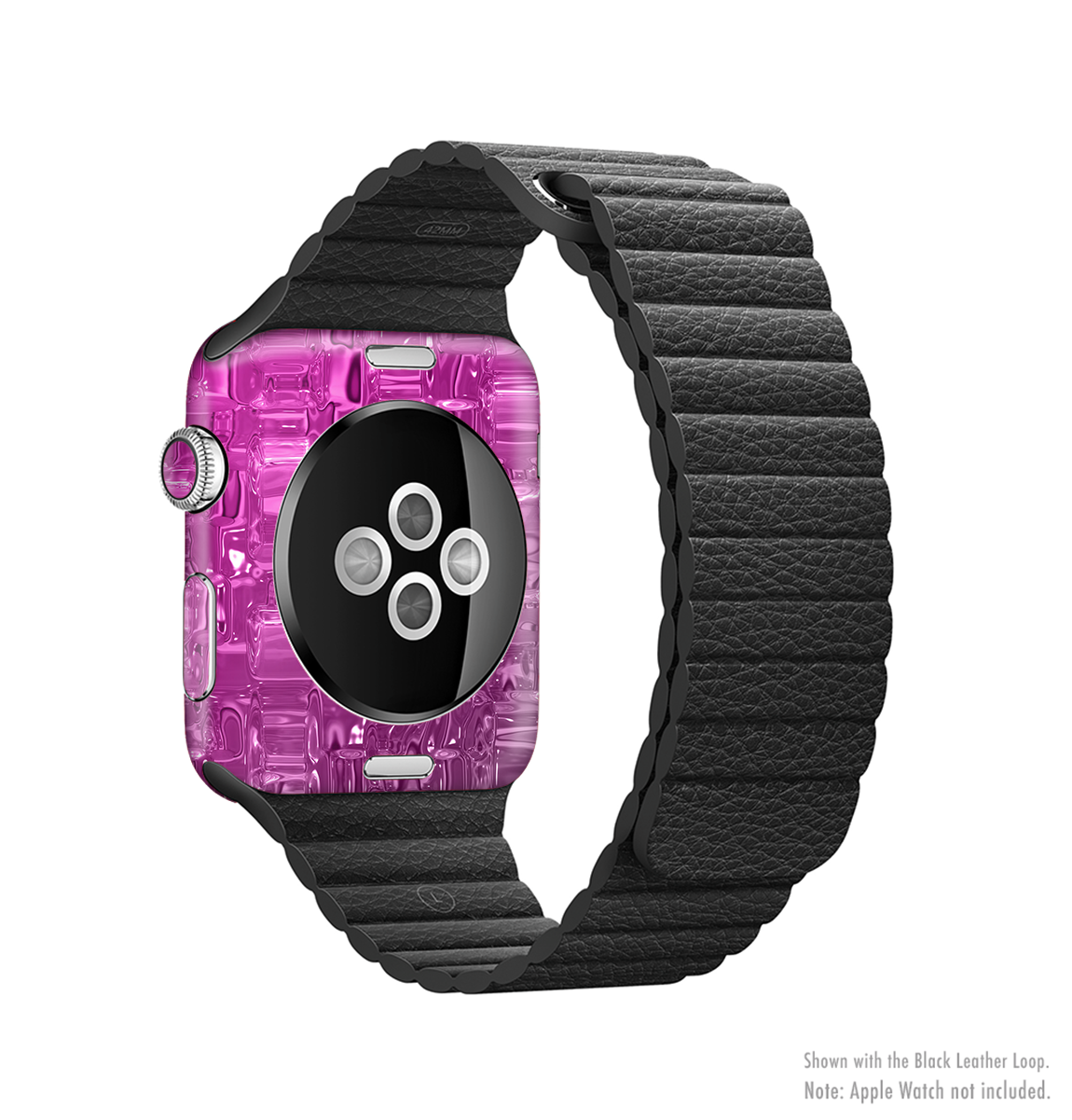 Hot Pink Mercury Full-Body Skin Kit for Apple Watch, showcasing vibrant color and sleek design.