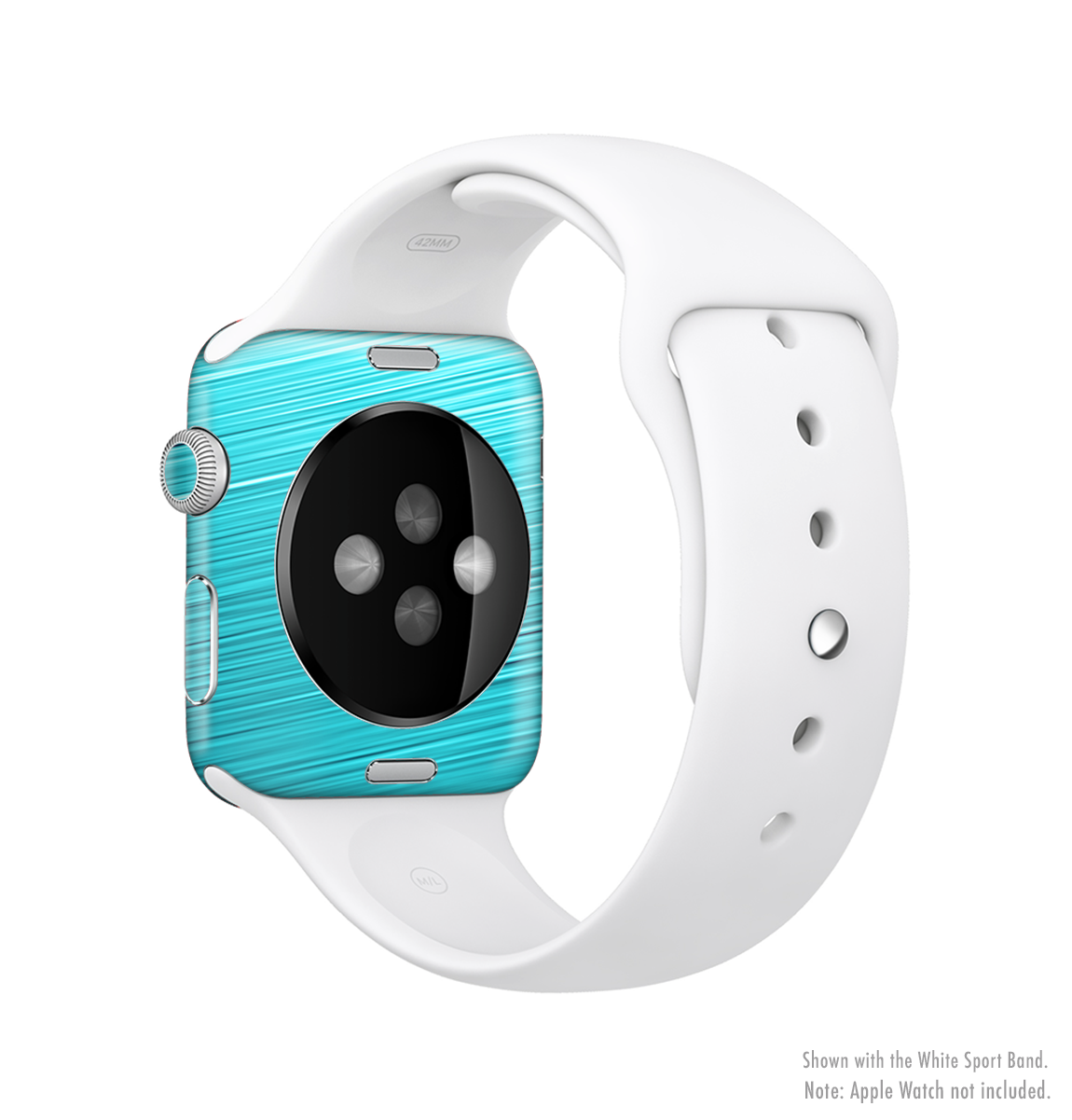 Light Blue Slanted Streaks Full-Body Skin Kit for Apple Watch, showcasing a stylish design and premium vinyl material.