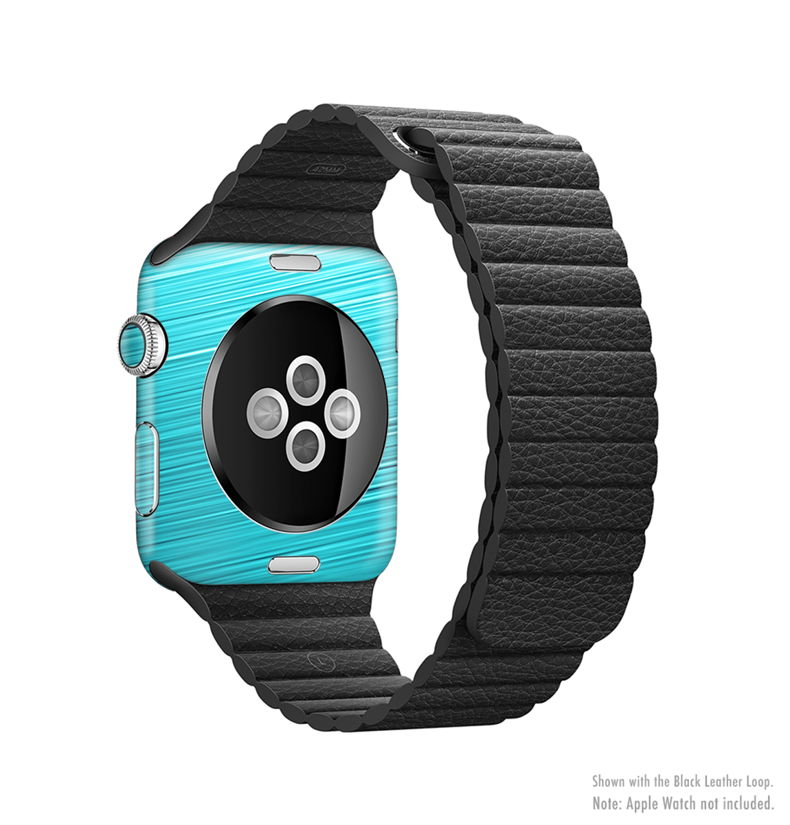 Light Blue Slanted Streaks Full-Body Skin Kit for Apple Watch, showcasing a stylish design and premium vinyl material.