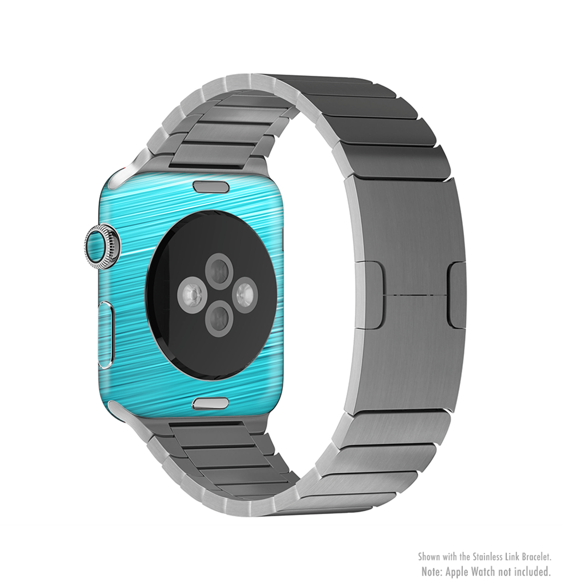 Light Blue Slanted Streaks Full-Body Skin Kit for Apple Watch, showcasing a stylish design and premium vinyl material.