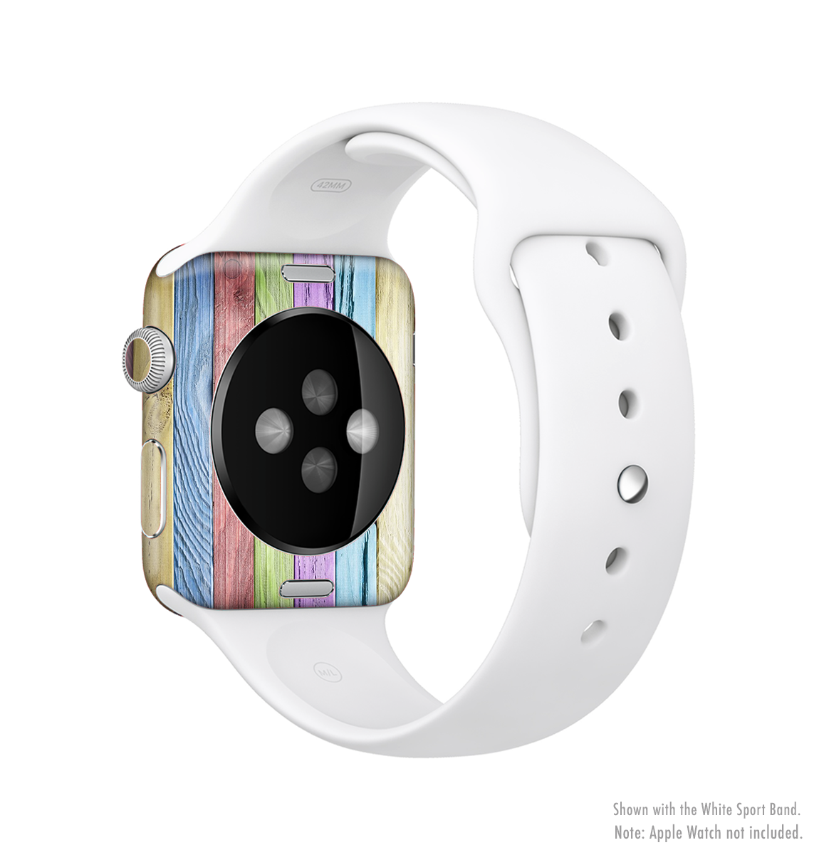 The Light Color Planks Full-Body Skin Kit for Apple Watch showcasing vibrant colors and a sleek design.