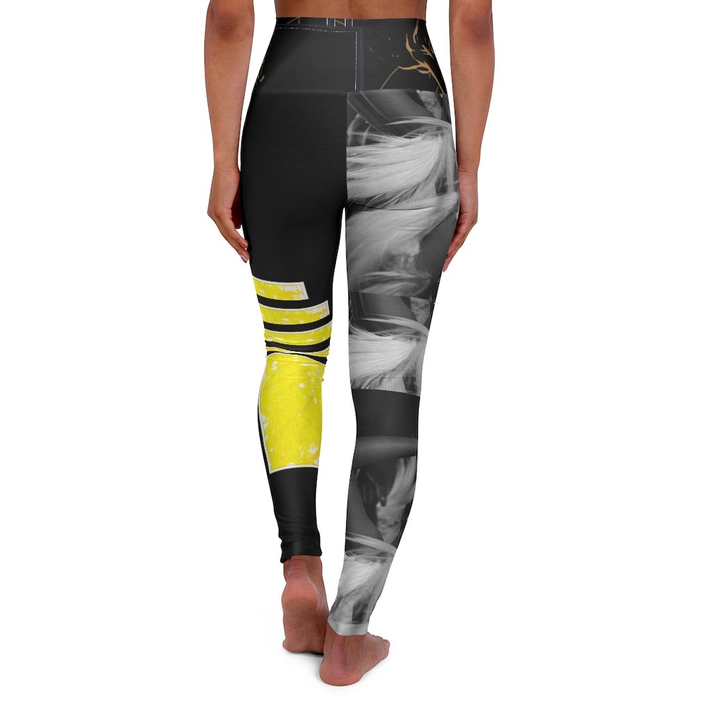 The Mer Yoga Leggings in a stylish skinny fit, showcasing color-matched seams and a double layer waistband for enhanced comfort and durability.