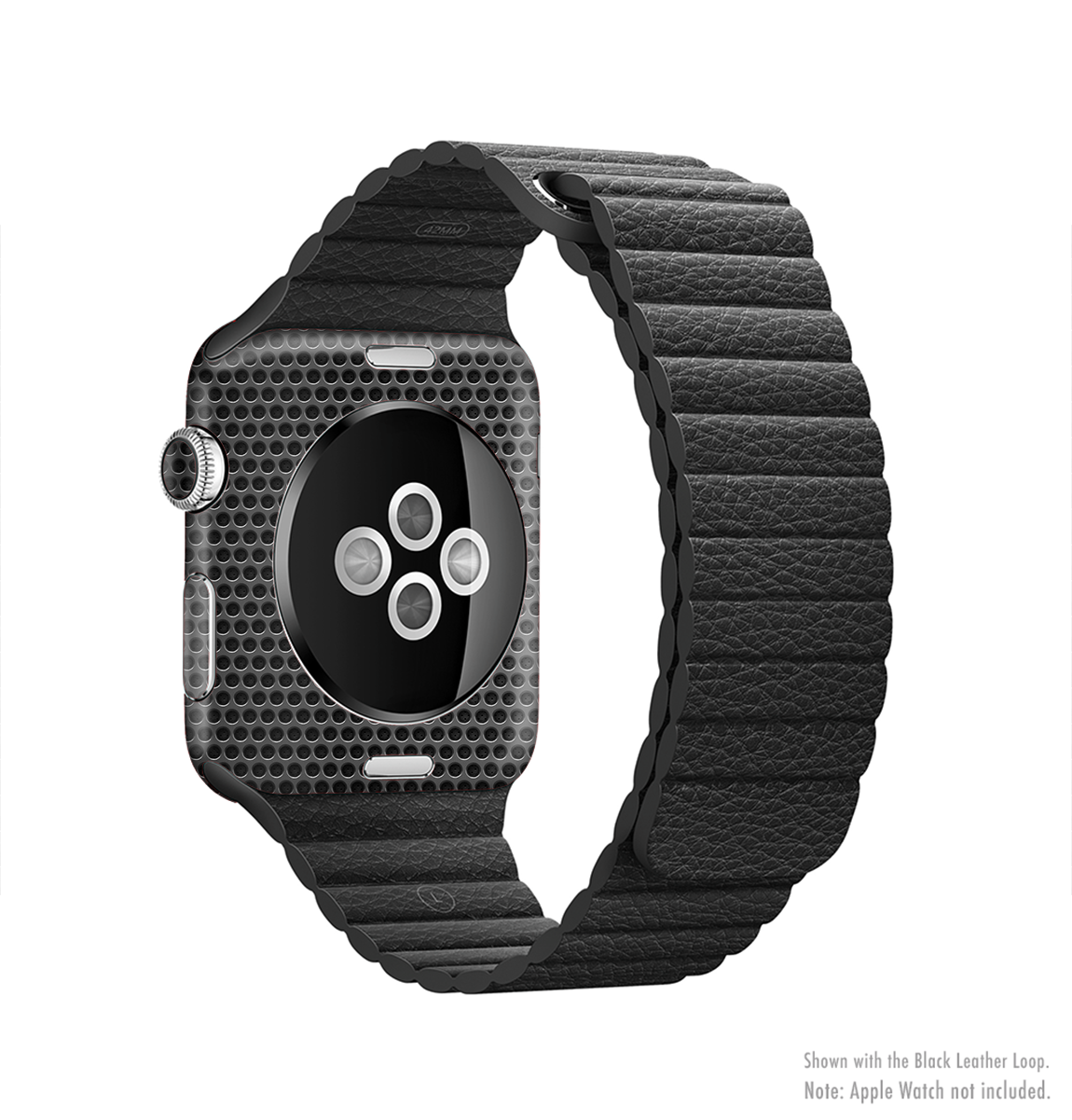 Metal Grill Mesh Full-Body Skin Kit for Apple Watch, showcasing a stylish design and premium vinyl material.