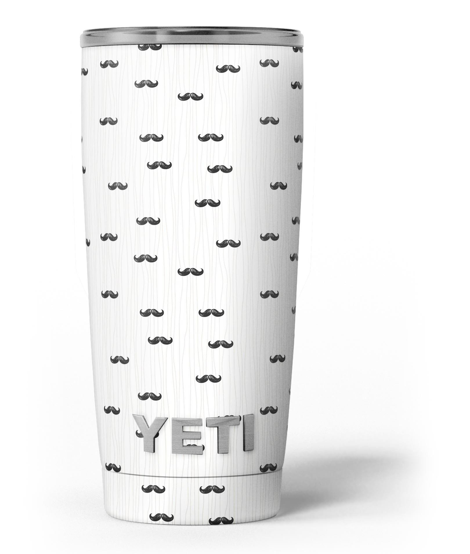 The Micro Mustache Pattern skin decal vinyl wrap kit for Yeti Coolers, showcasing a stylish mustache design on premium vinyl.