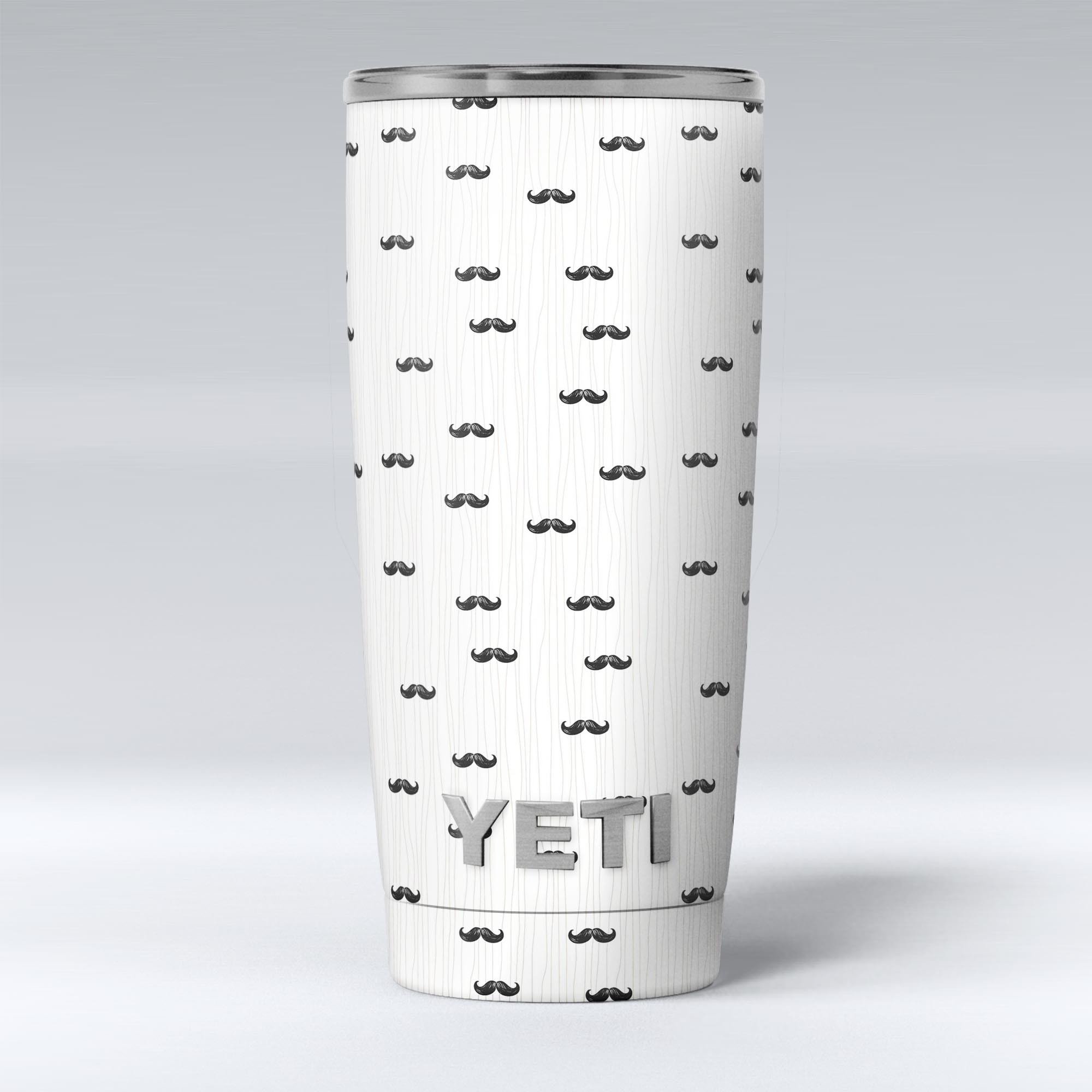 The Micro Mustache Pattern skin decal vinyl wrap kit for Yeti Coolers, showcasing a stylish mustache design on premium vinyl.