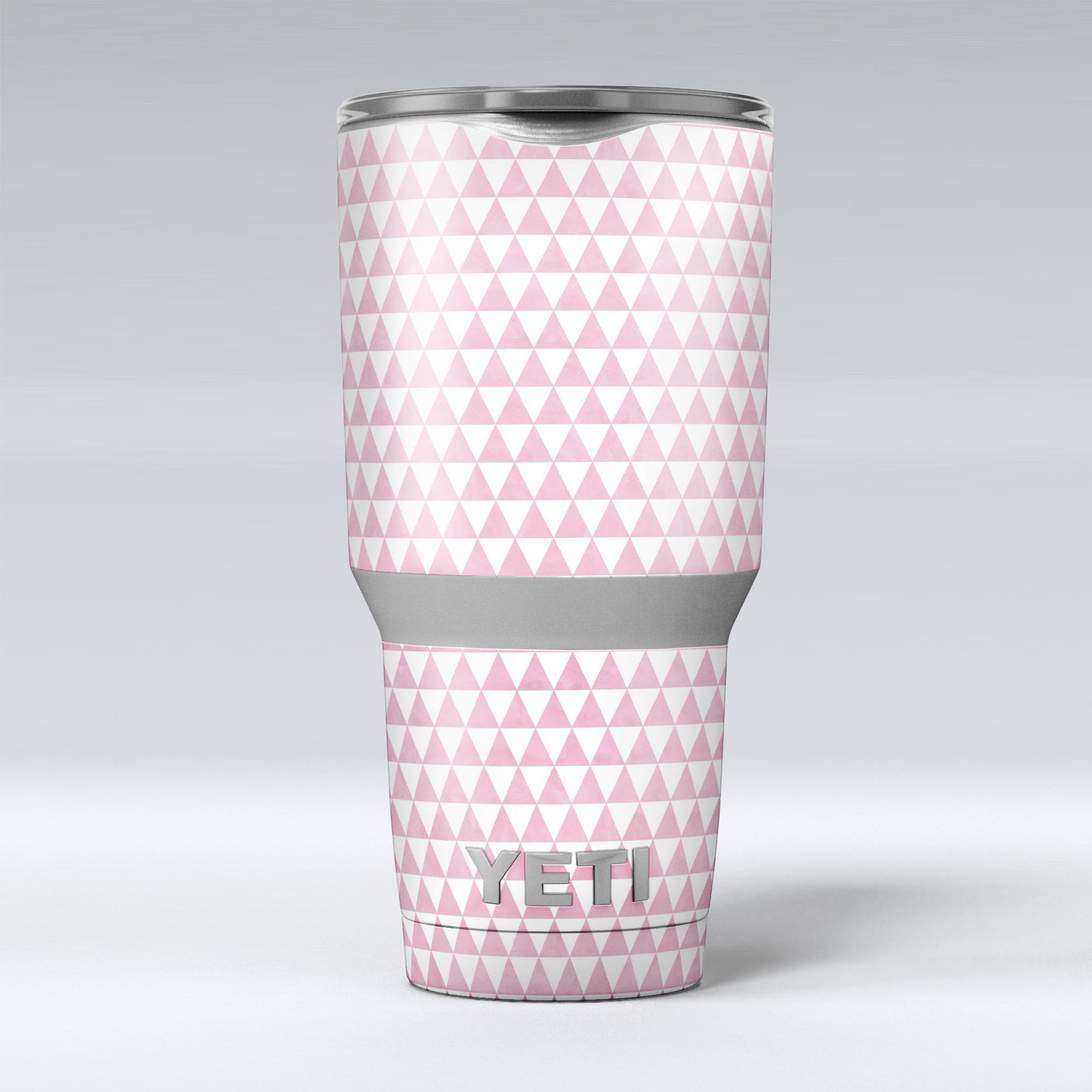 The Micro Pink Polka Dots skin decal vinyl wrap kit designed for Yeti Coolers, showcasing a stylish pink polka dot pattern.