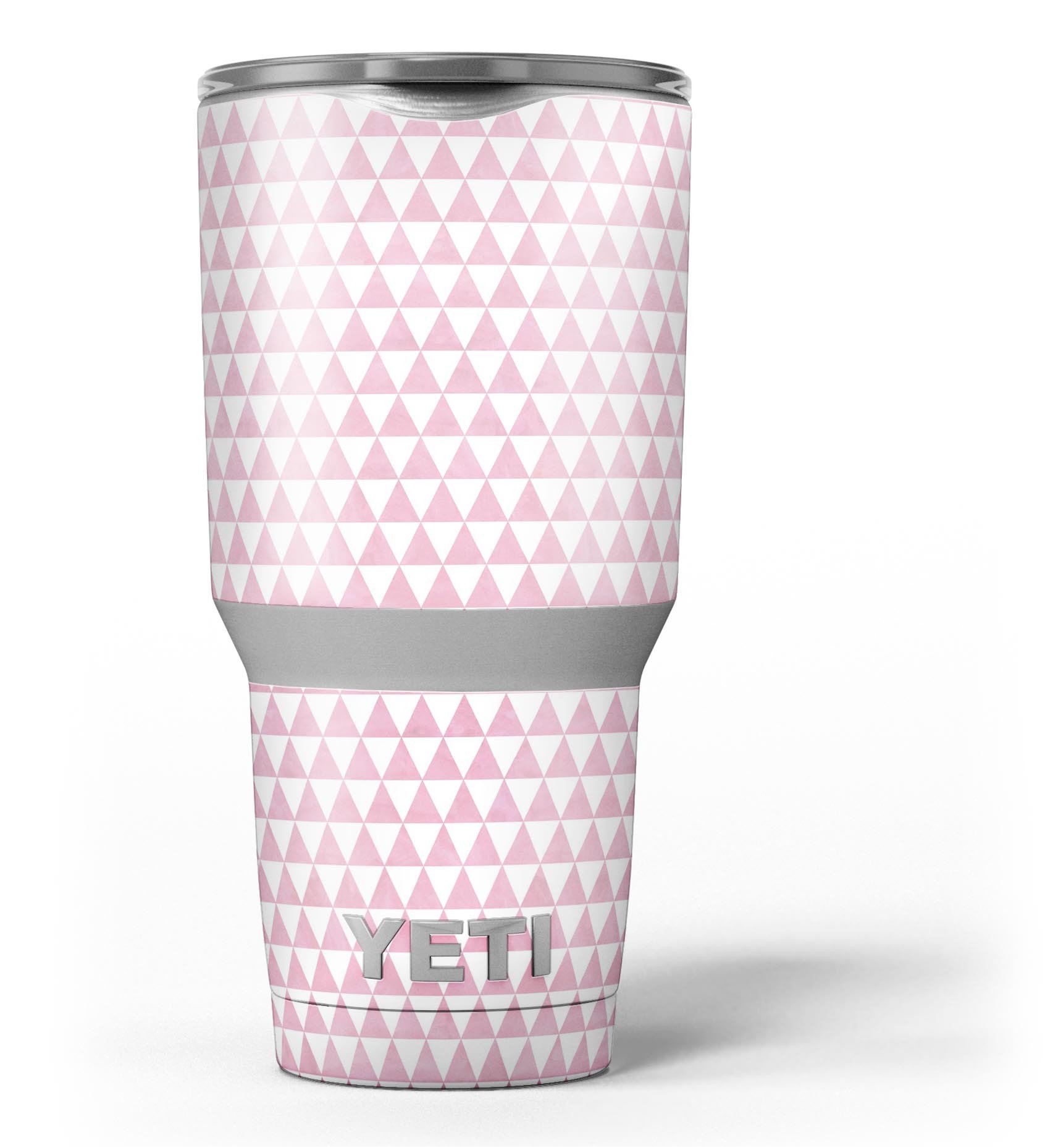 The Micro Pink Polka Dots skin decal vinyl wrap kit designed for Yeti Coolers, showcasing a stylish pink polka dot pattern.