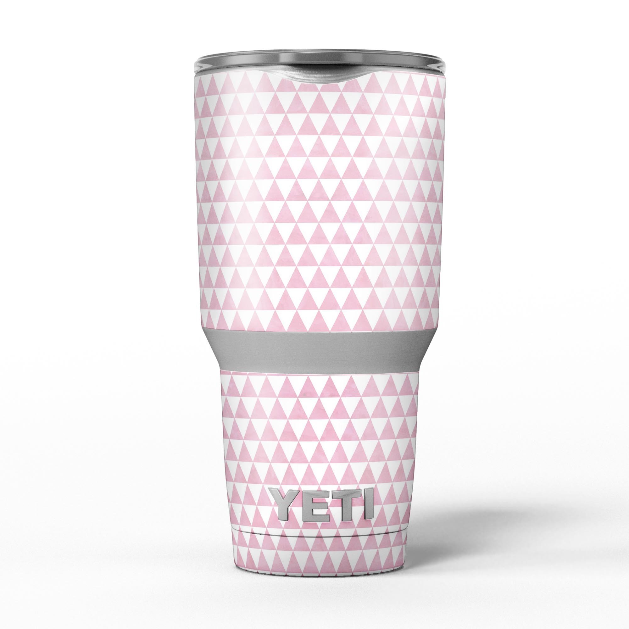 The Micro Pink Polka Dots skin decal vinyl wrap kit designed for Yeti Coolers, showcasing a stylish pink polka dot pattern.