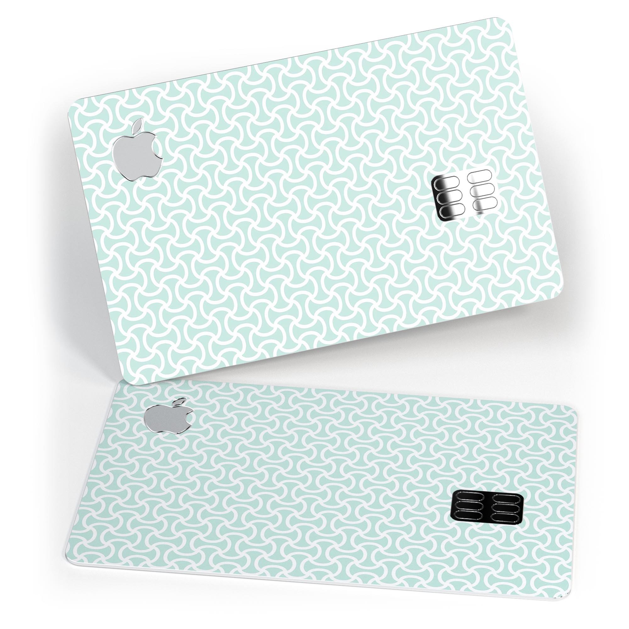 The Mint and White Axed Pattern skin for Apple Card, showcasing its stylish design and premium quality.