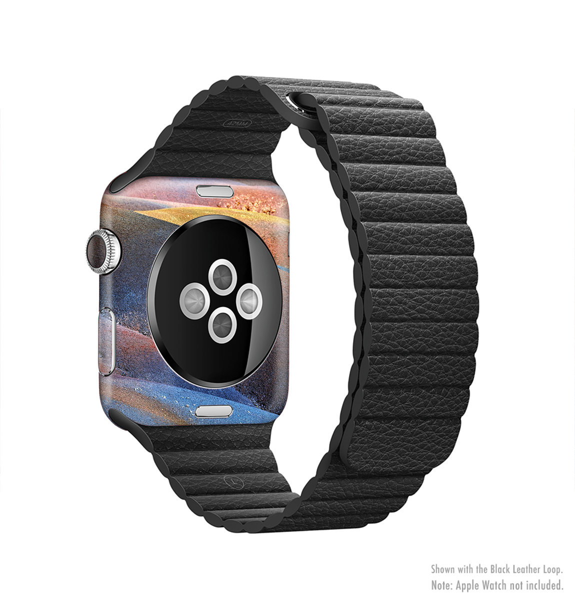 Multicolored Slate Full-Body Skin Kit for Apple Watch, showcasing vibrant colors and a sleek design that fits perfectly on the device.