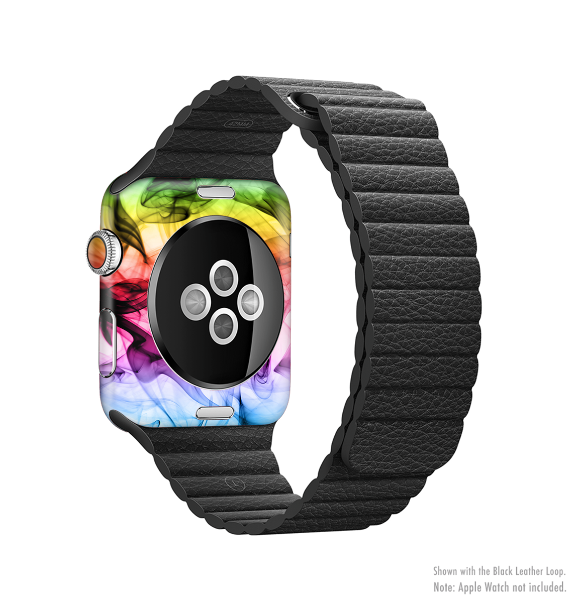 Neon Glowing Fumes Full-Body Skin Kit for Apple Watch showcasing vibrant colors and sleek design.