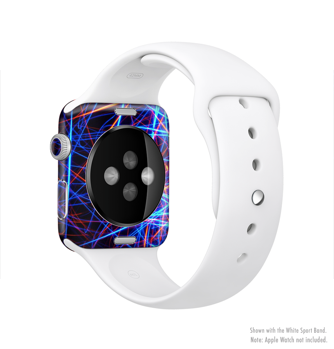 Neon Glowing Strobe Lights Full-Body Skin Kit for Apple Watch, showcasing vibrant colors and sleek design.