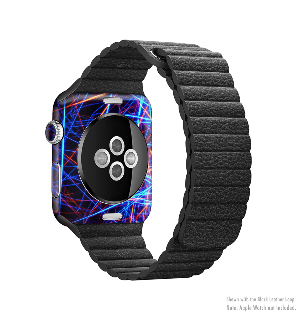 Neon Glowing Strobe Lights Full-Body Skin Kit for Apple Watch, showcasing vibrant colors and sleek design.