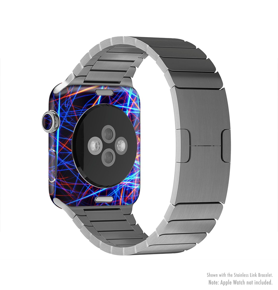 Neon Glowing Strobe Lights Full-Body Skin Kit for Apple Watch, showcasing vibrant colors and sleek design.