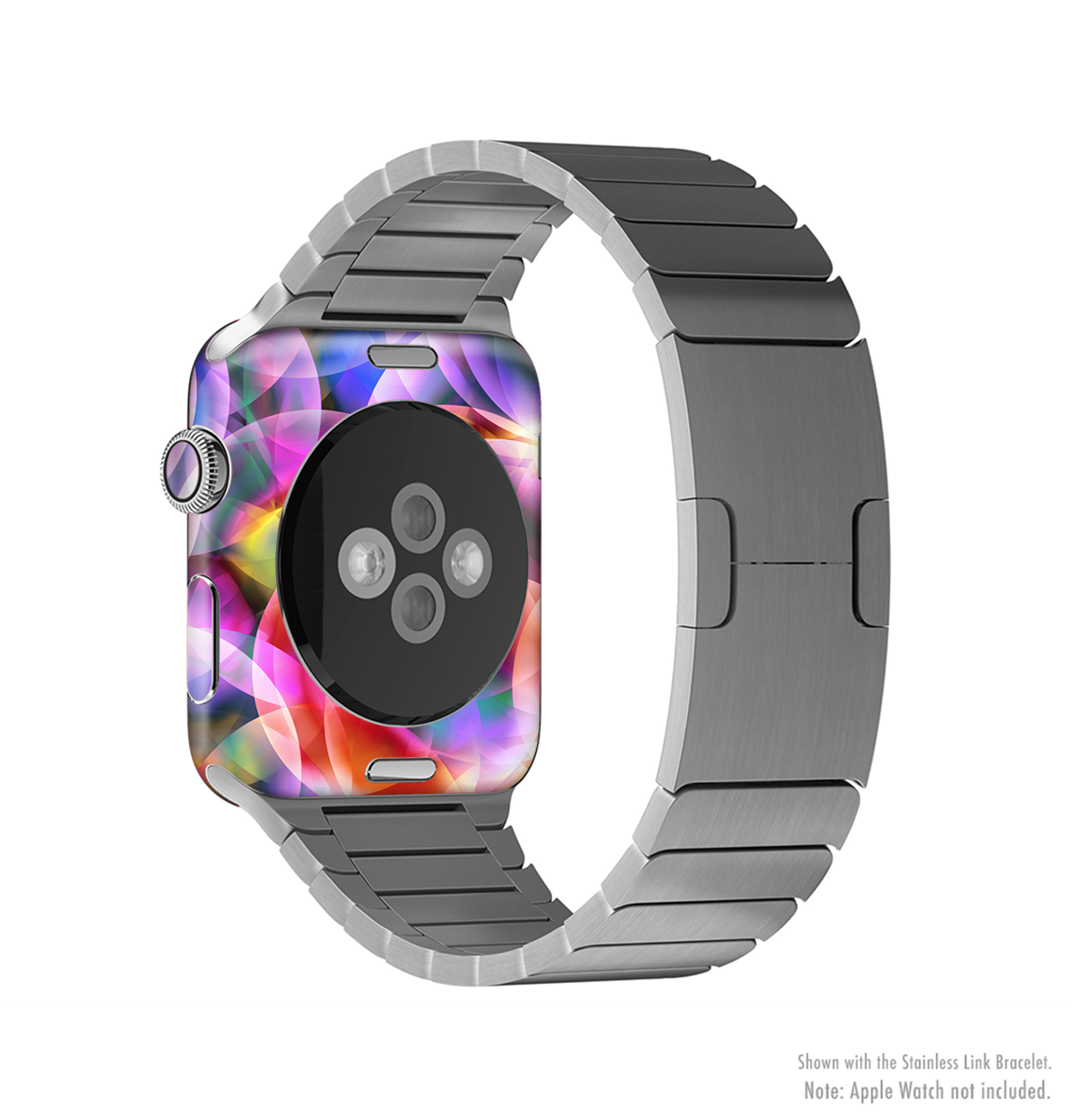 Neon Glowing Vibrant Cells Full-Body Skin Kit for Apple Watch, showcasing vibrant colors and a sleek design.