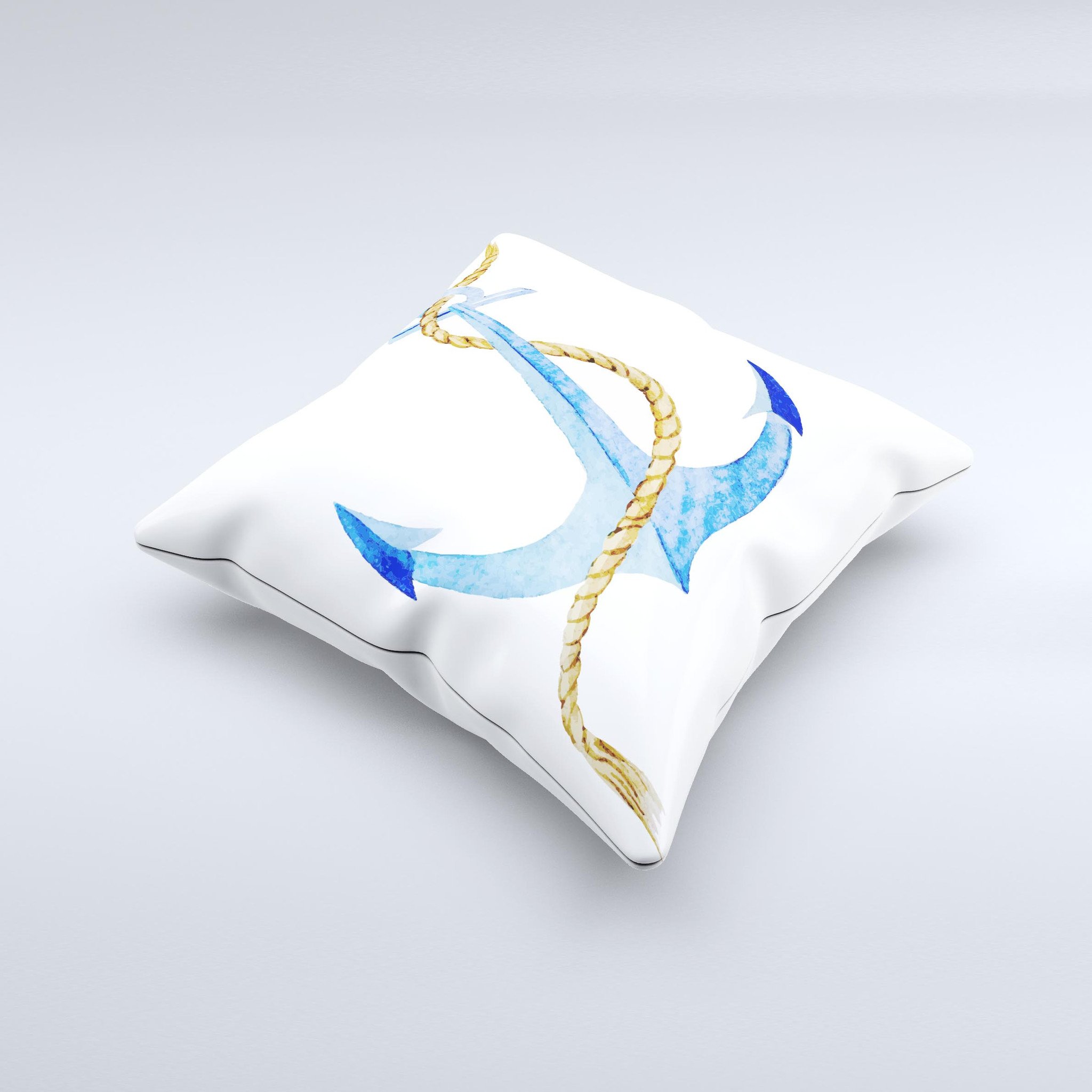 White pillow with anchor design