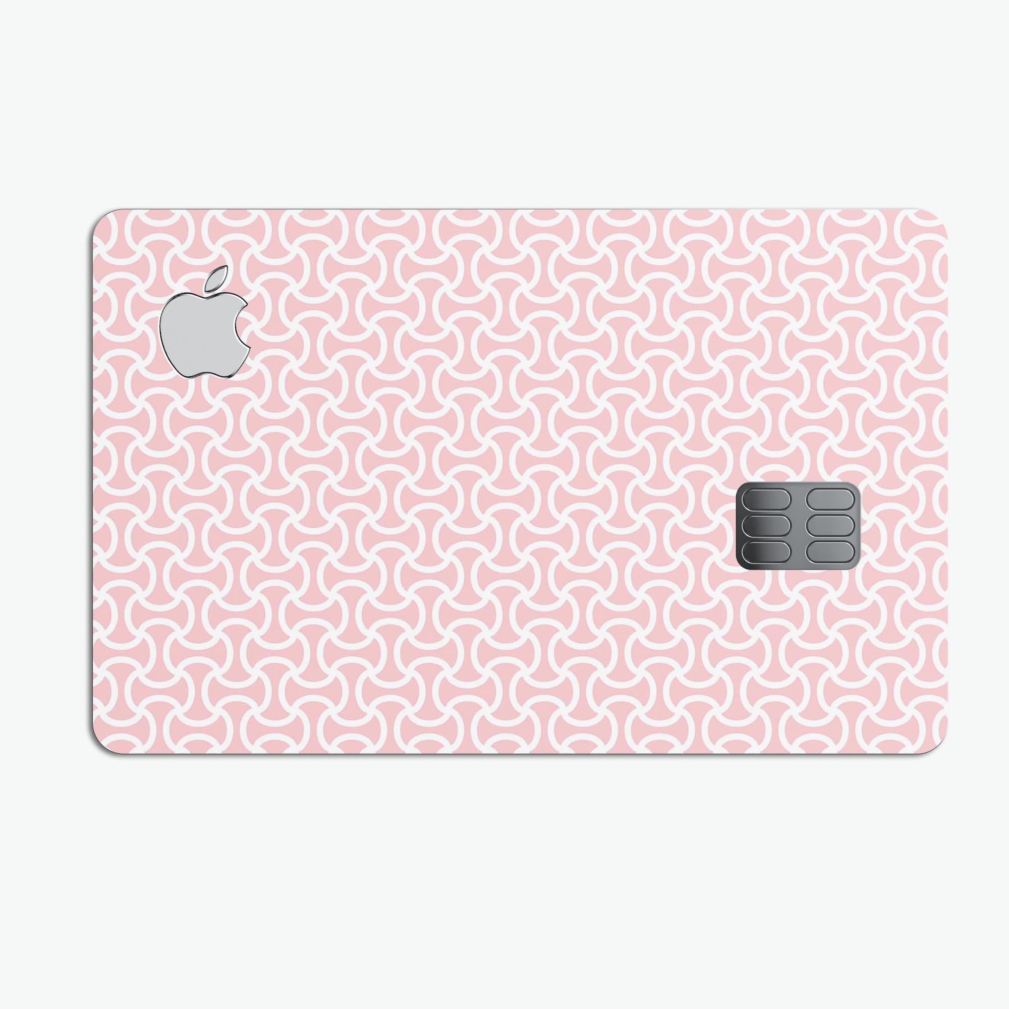 The Pink and White Axed Pattern decal skin for Apple Card, showcasing its vibrant design and premium finish.