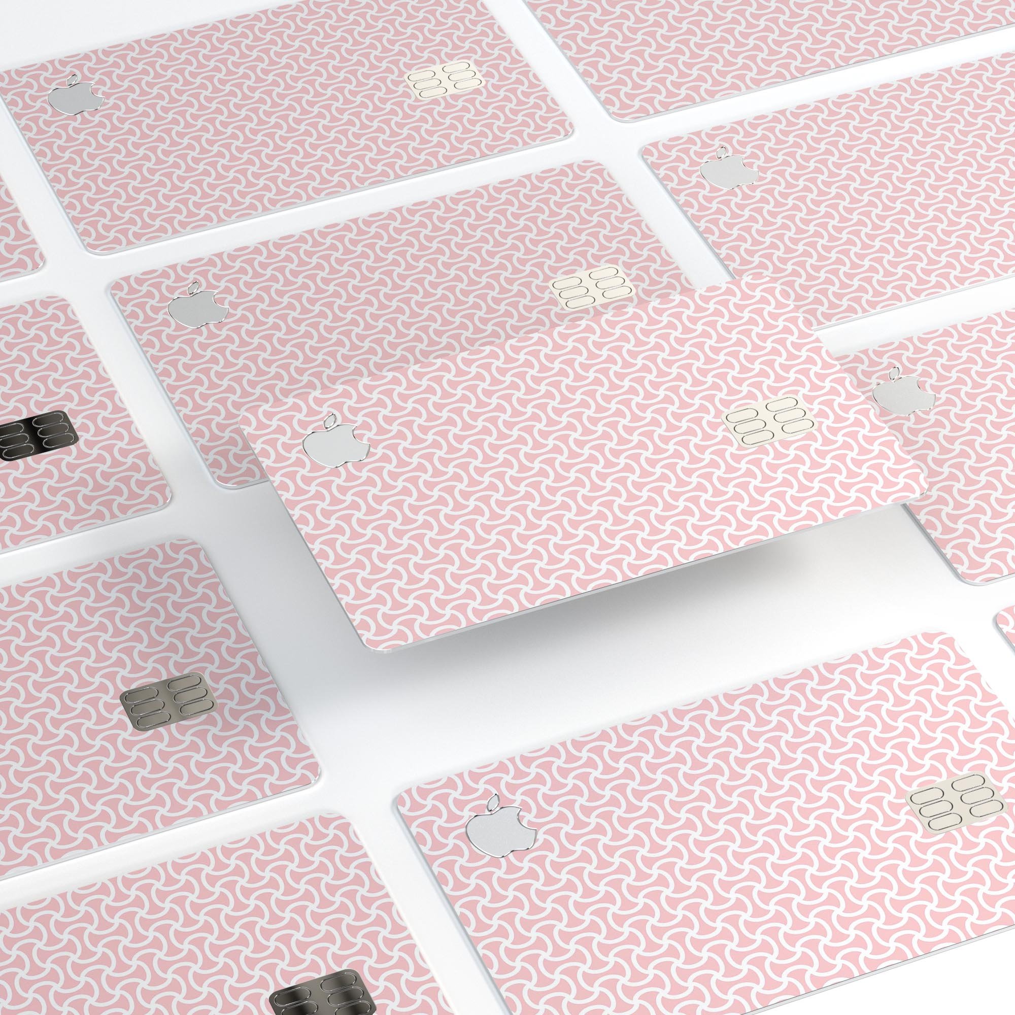 The Pink and White Axed Pattern decal skin for Apple Card, showcasing its vibrant design and premium finish.