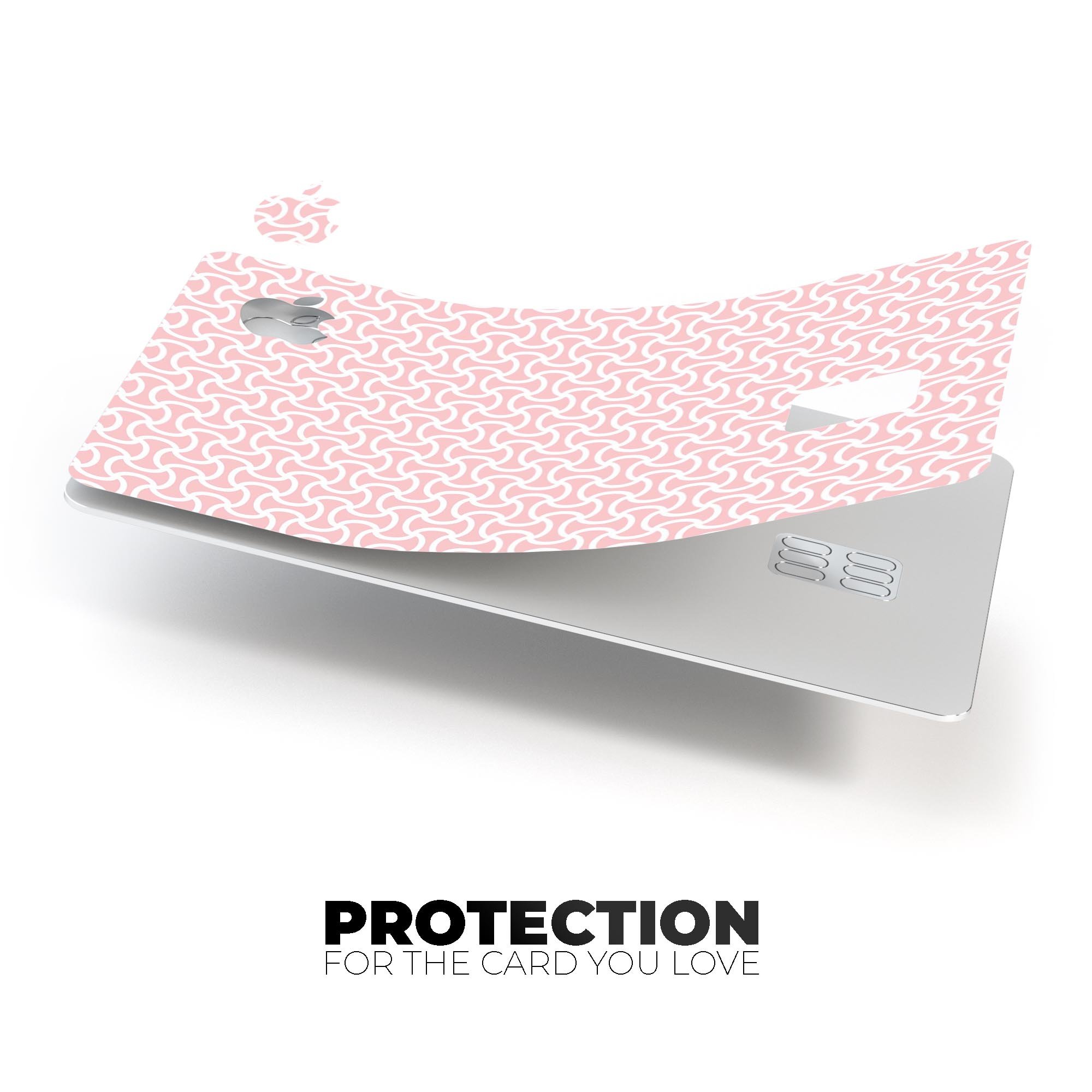 The Pink and White Axed Pattern decal skin for Apple Card, showcasing its vibrant design and premium finish.