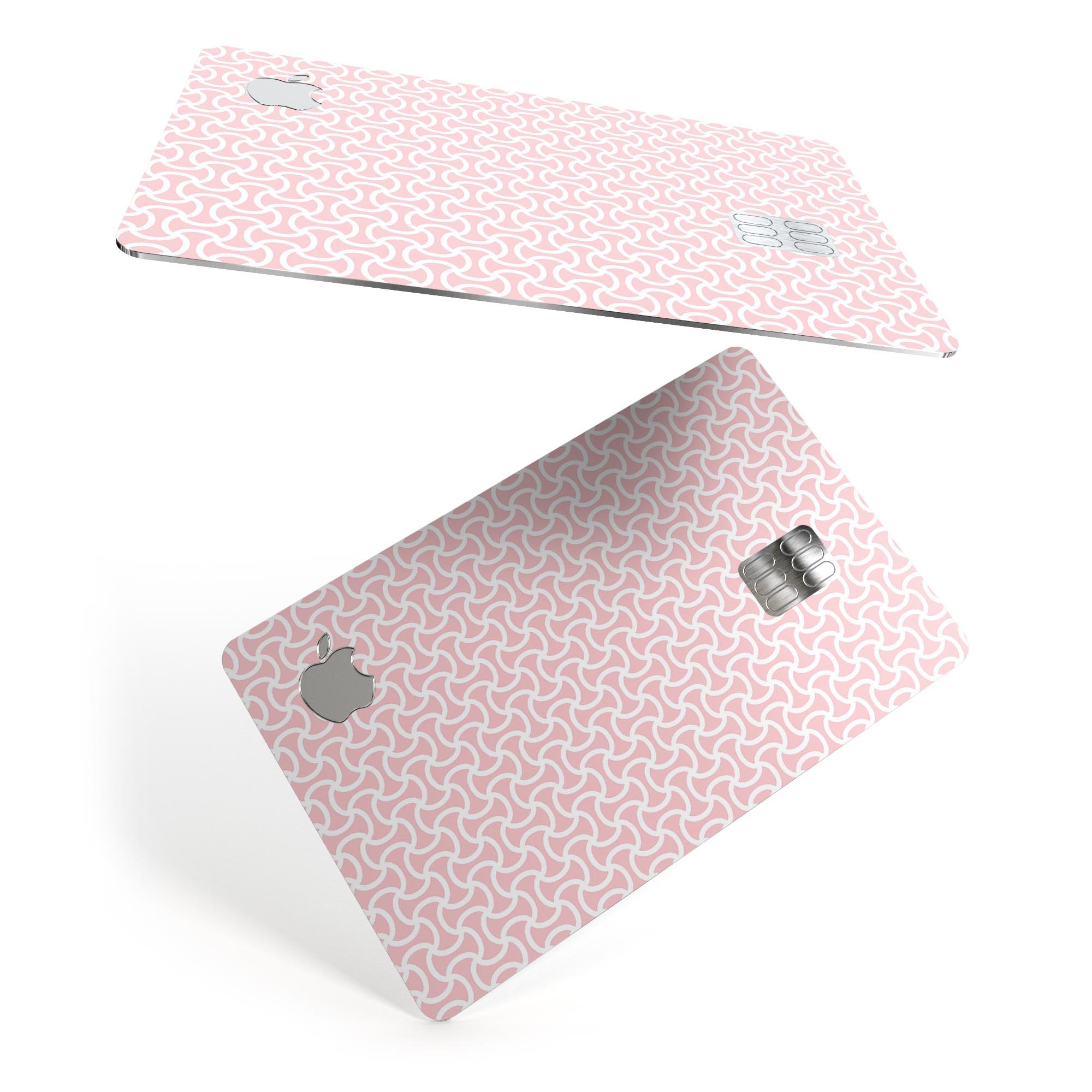 The Pink and White Axed Pattern decal skin for Apple Card, showcasing its vibrant design and premium finish.