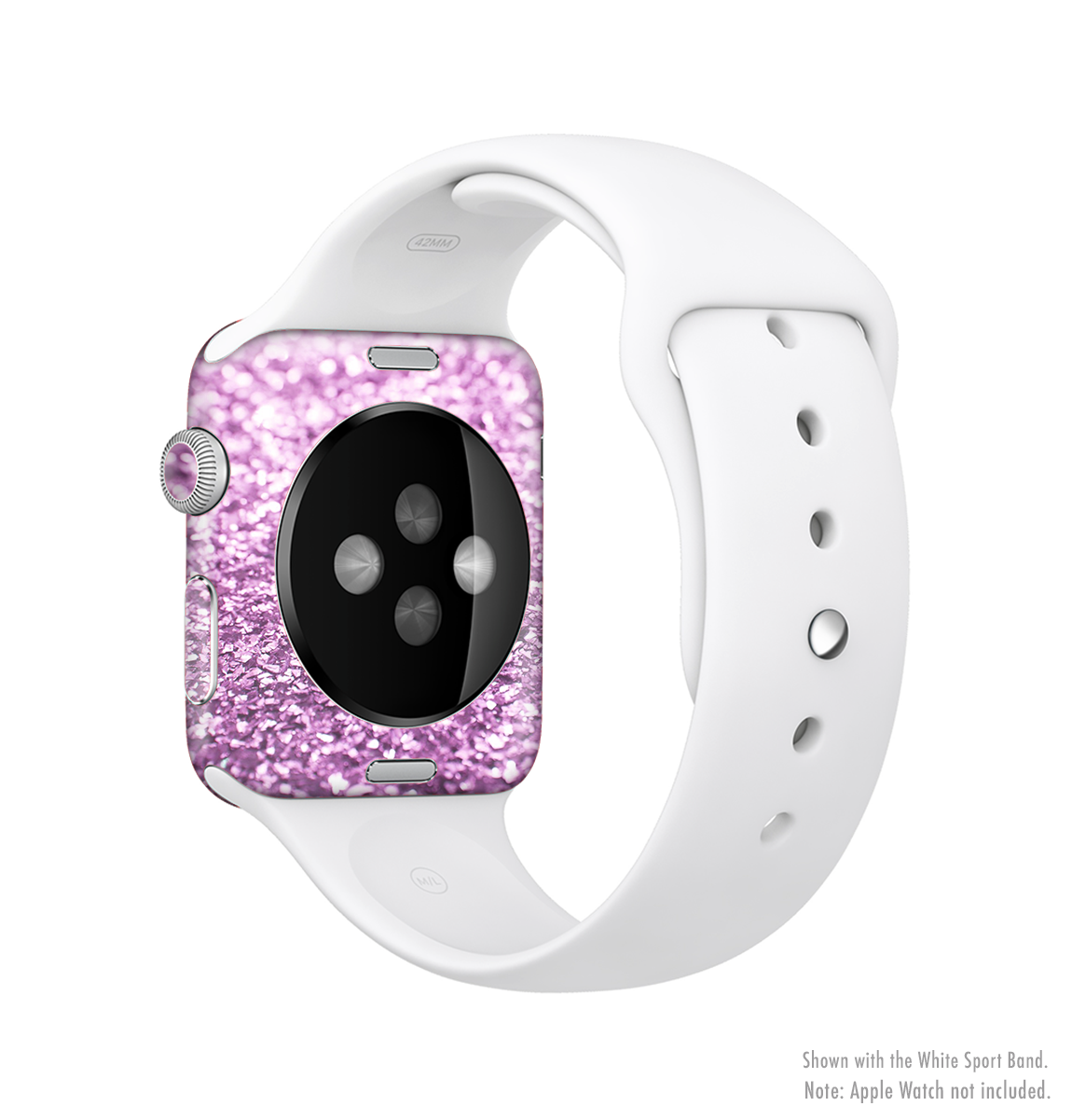 The Purple Glimmer Full-Body Skin Kit for Apple Watch showcasing its vibrant color and sleek design.