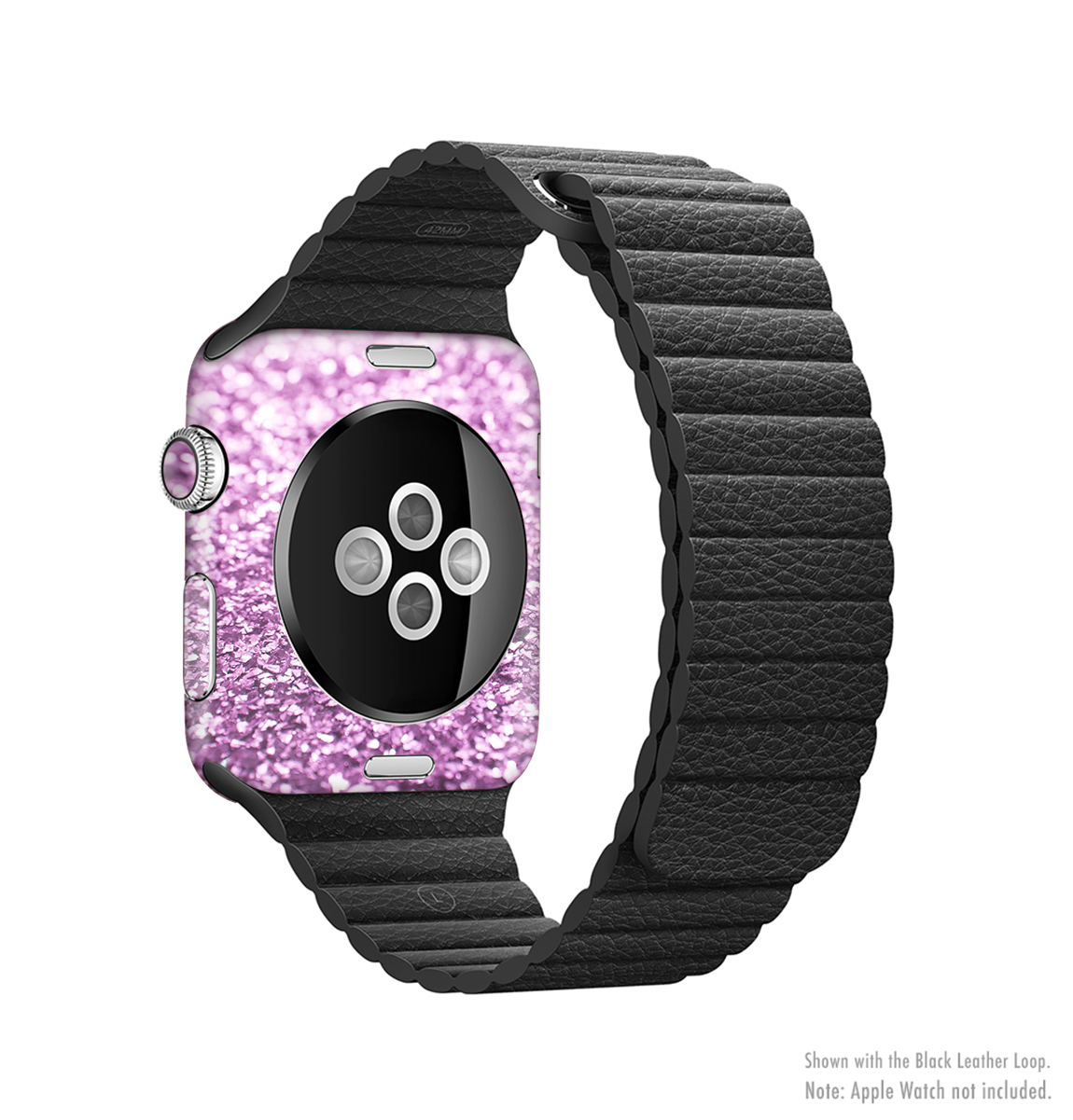 The Purple Glimmer Full-Body Skin Kit for Apple Watch showcasing its vibrant color and sleek design.