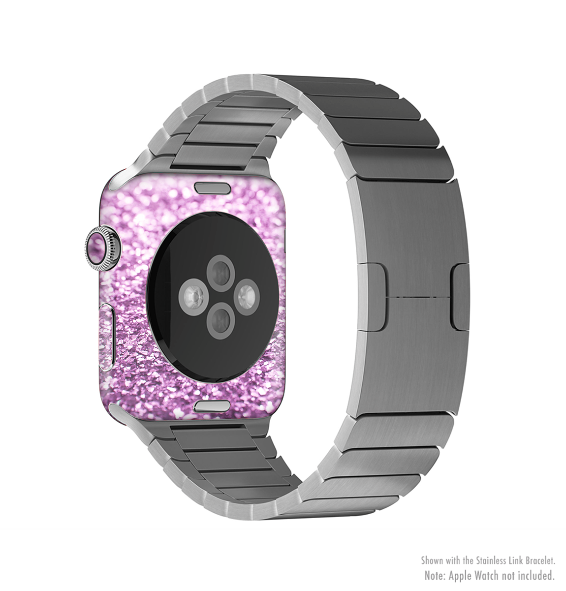 The Purple Glimmer Full-Body Skin Kit for Apple Watch showcasing its vibrant color and sleek design.