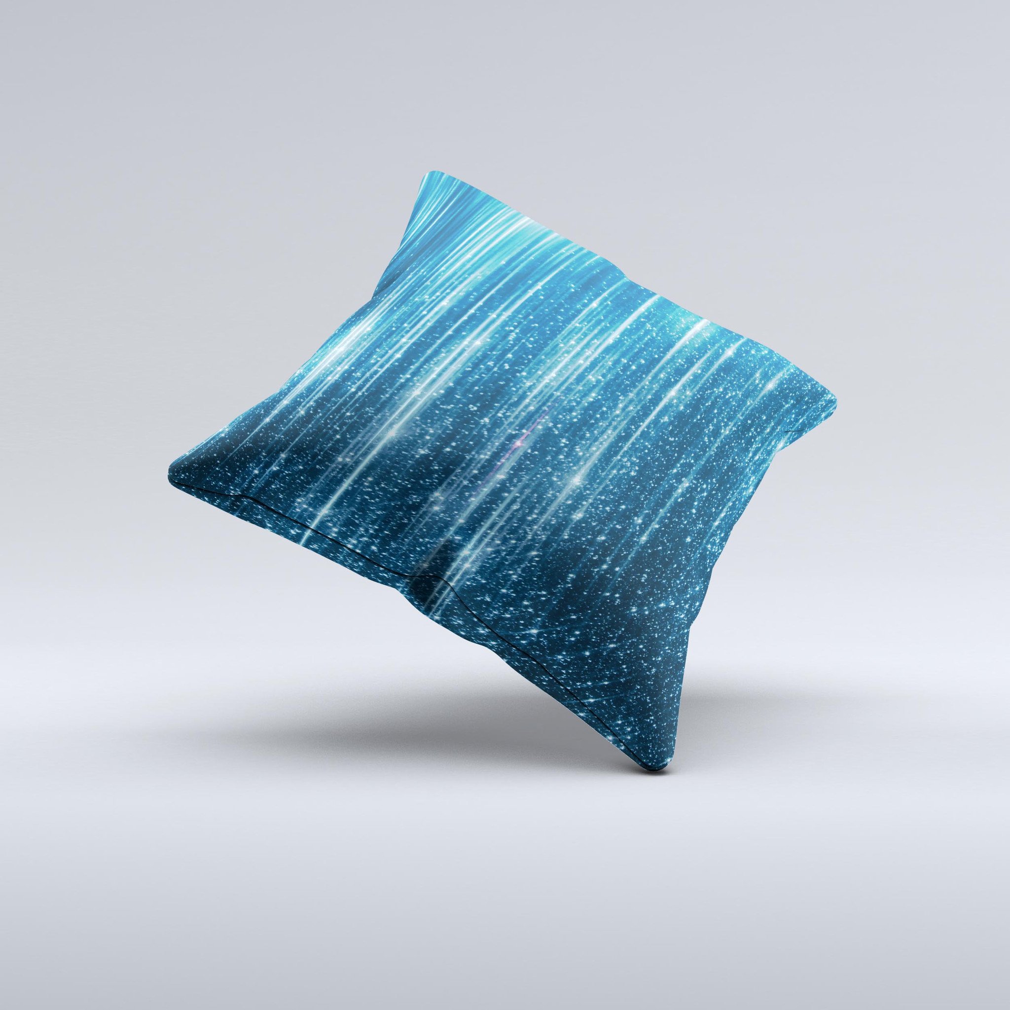 Radiant Blue Scratched Surface ink-Fuzed Decorative Throw Pillow showcasing a unique design with a vibrant blue color and textured surface.