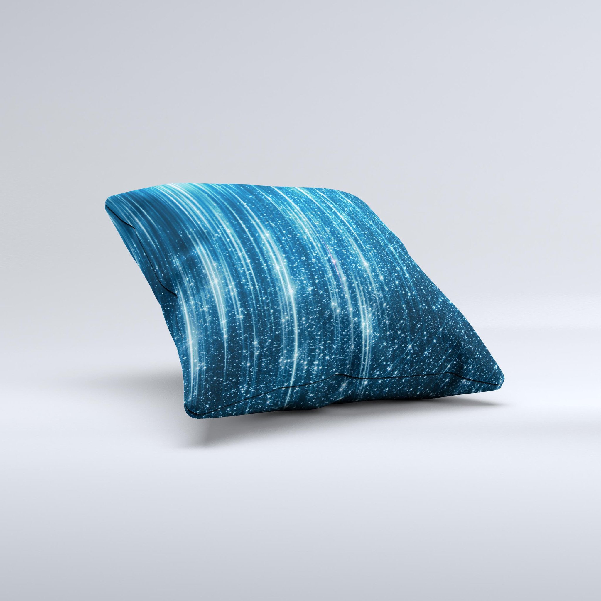 Radiant Blue Scratched Surface ink-Fuzed Decorative Throw Pillow showcasing a unique design with a vibrant blue color and textured surface.