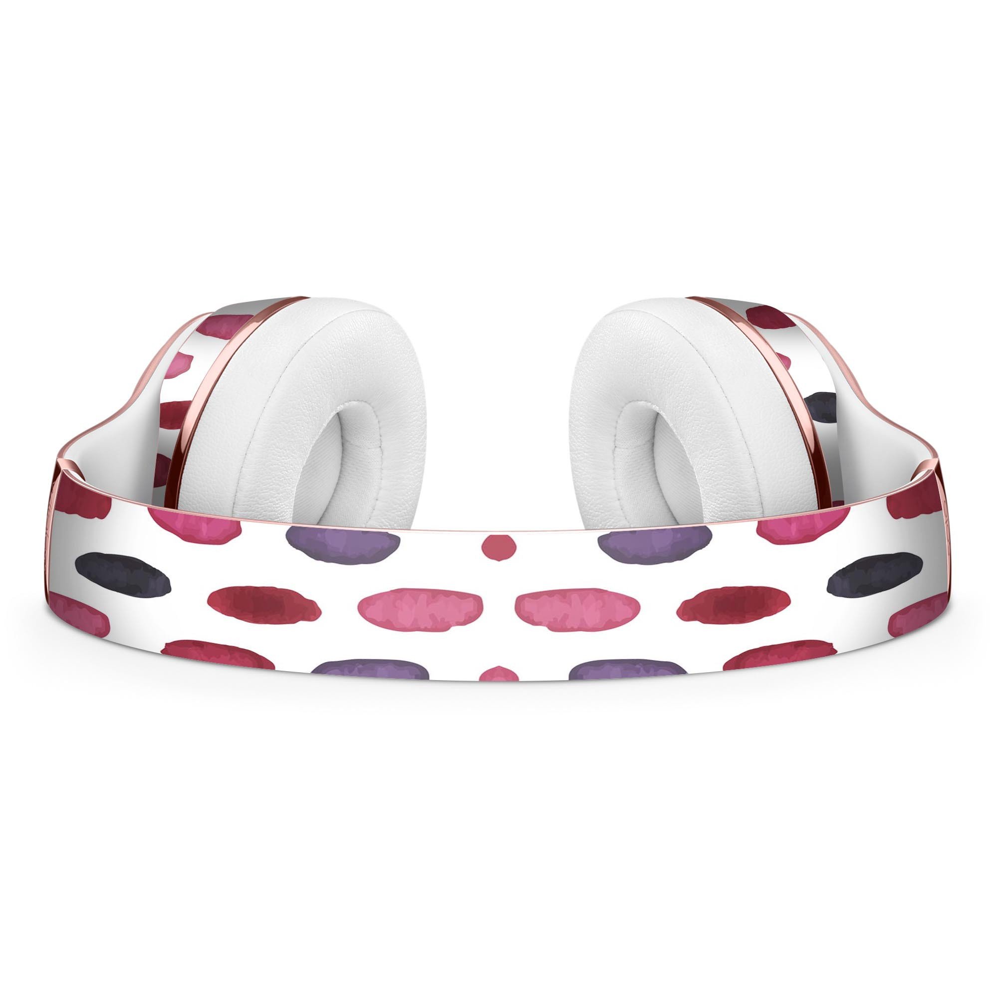 Red and purple water marks full-body skin kit for Beats by Dre Solo 3 Wireless Headphones, showcasing vibrant colors and precise cut.